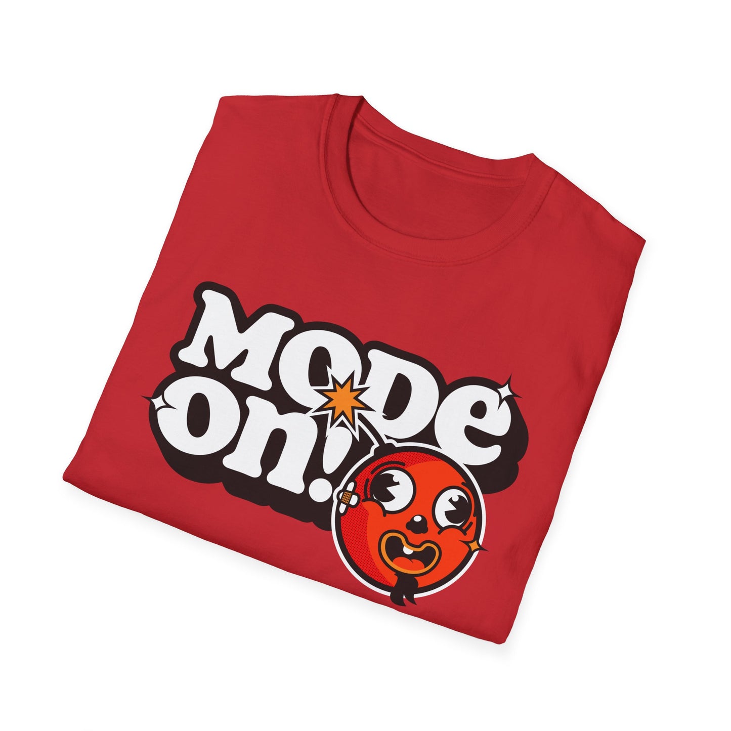 Funny Mode On Tee Featuring a Nice Lettering and a Crazy Bomb illustration Gifts Unisex Softstyle T-Shirt