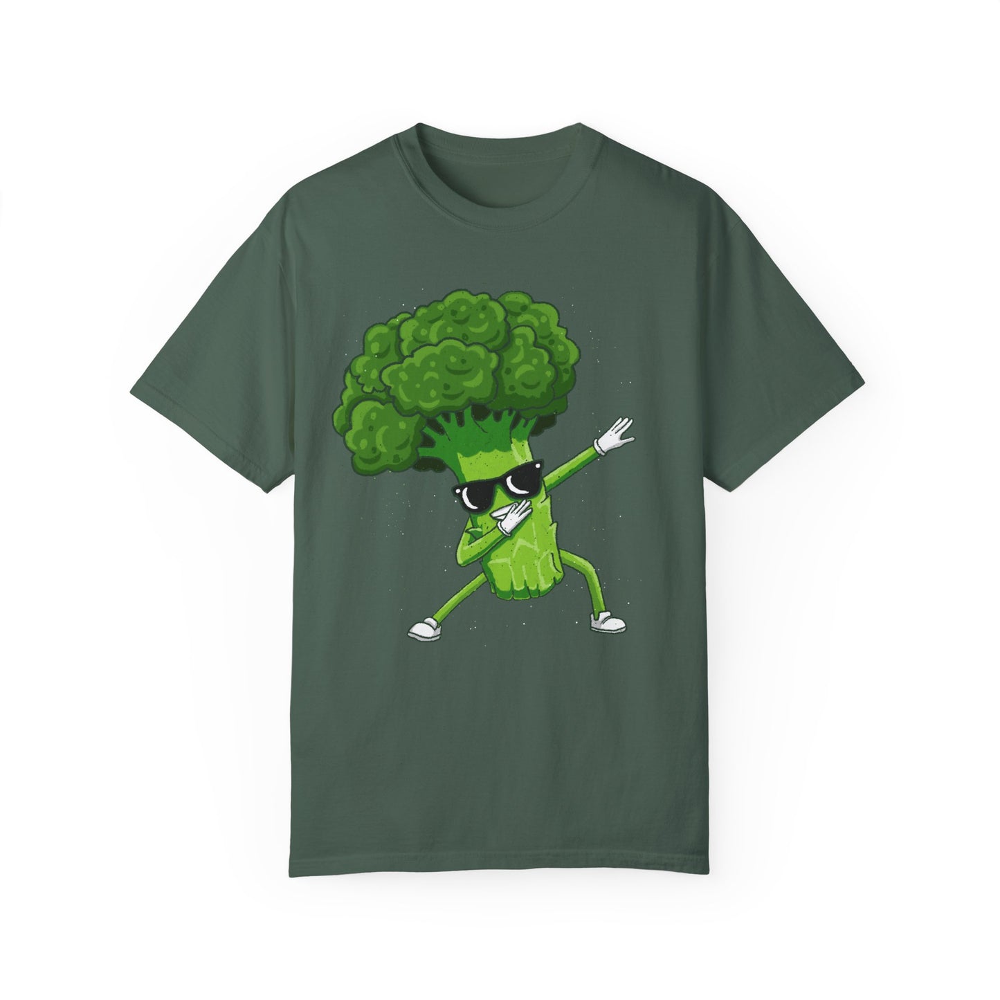 Cool Retro Broccoli Dabbing Wearing Sunglasses Unisex T-shirt - Fun Veggie Design for Foodies & Plant Lovers