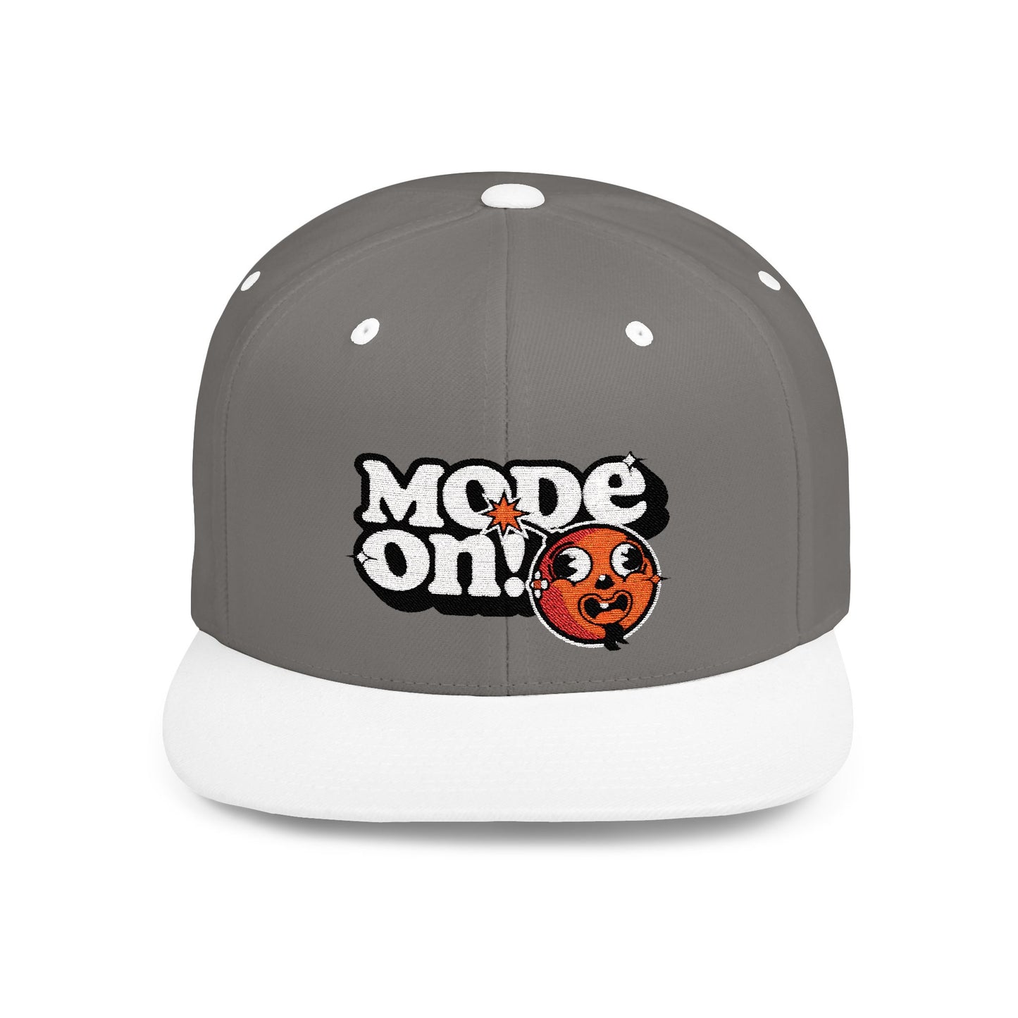 Playful Flat Bill Snapback Hat - "Mode On!"