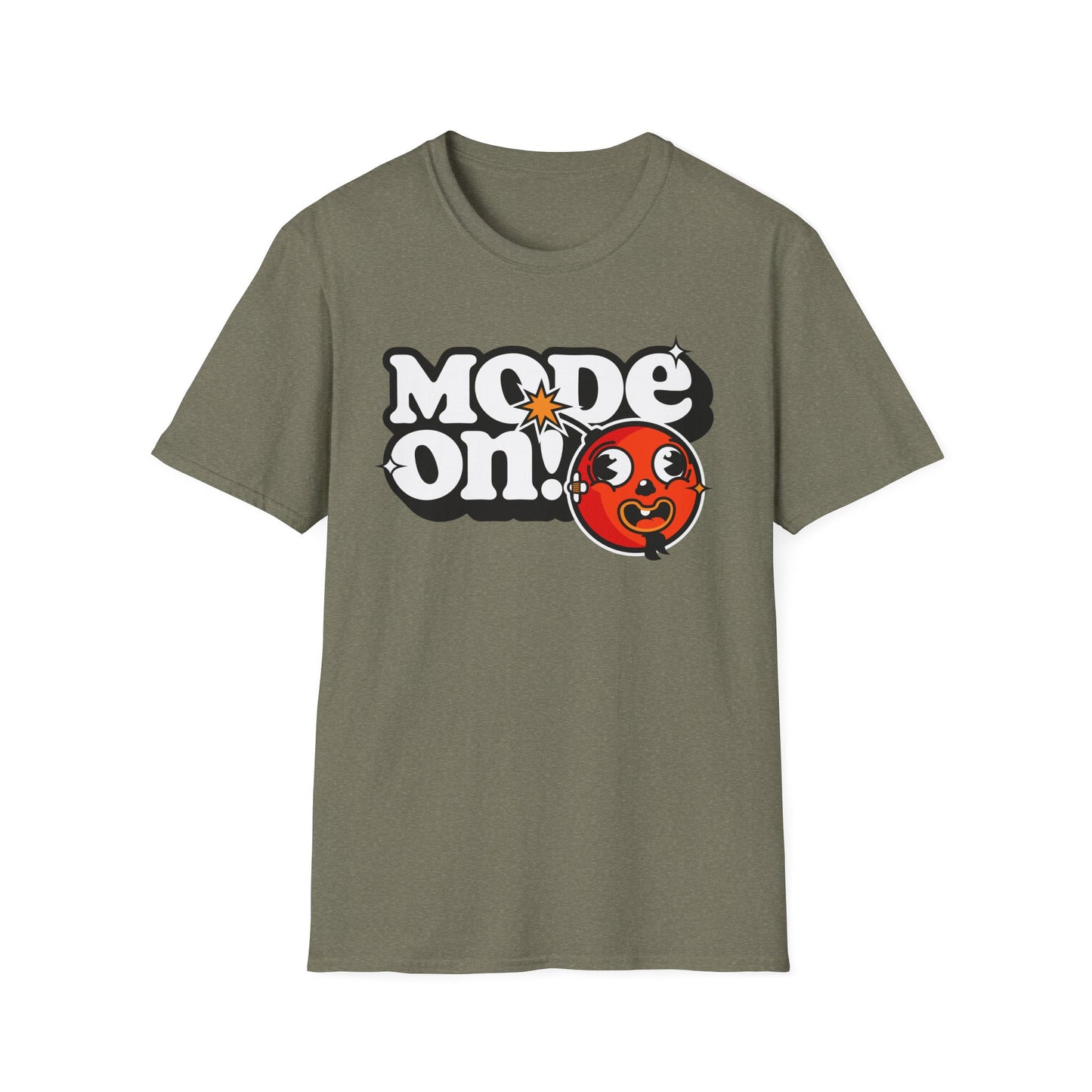 Funny Mode On Tee Featuring a Nice Lettering and a Crazy Bomb illustration Gifts Unisex Softstyle T-Shirt