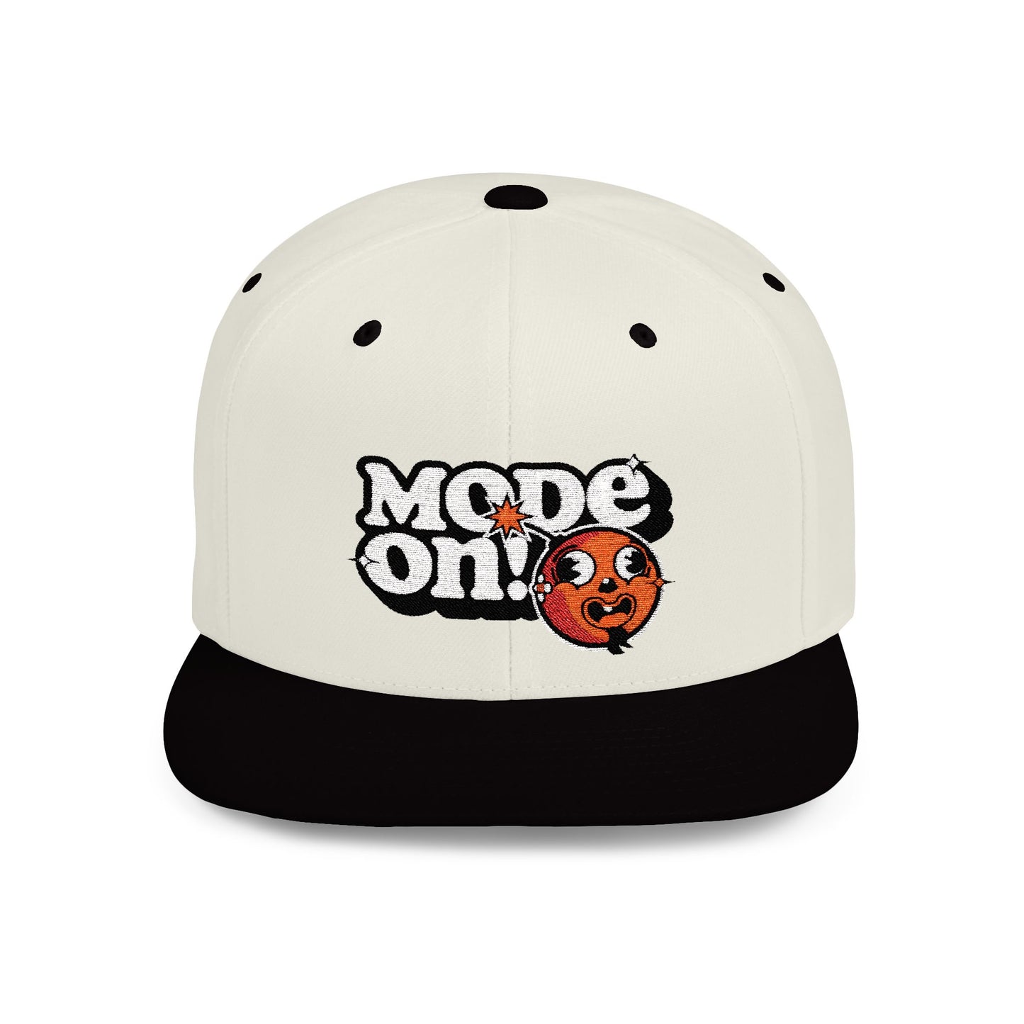 Playful Flat Bill Snapback Hat - "Mode On!"