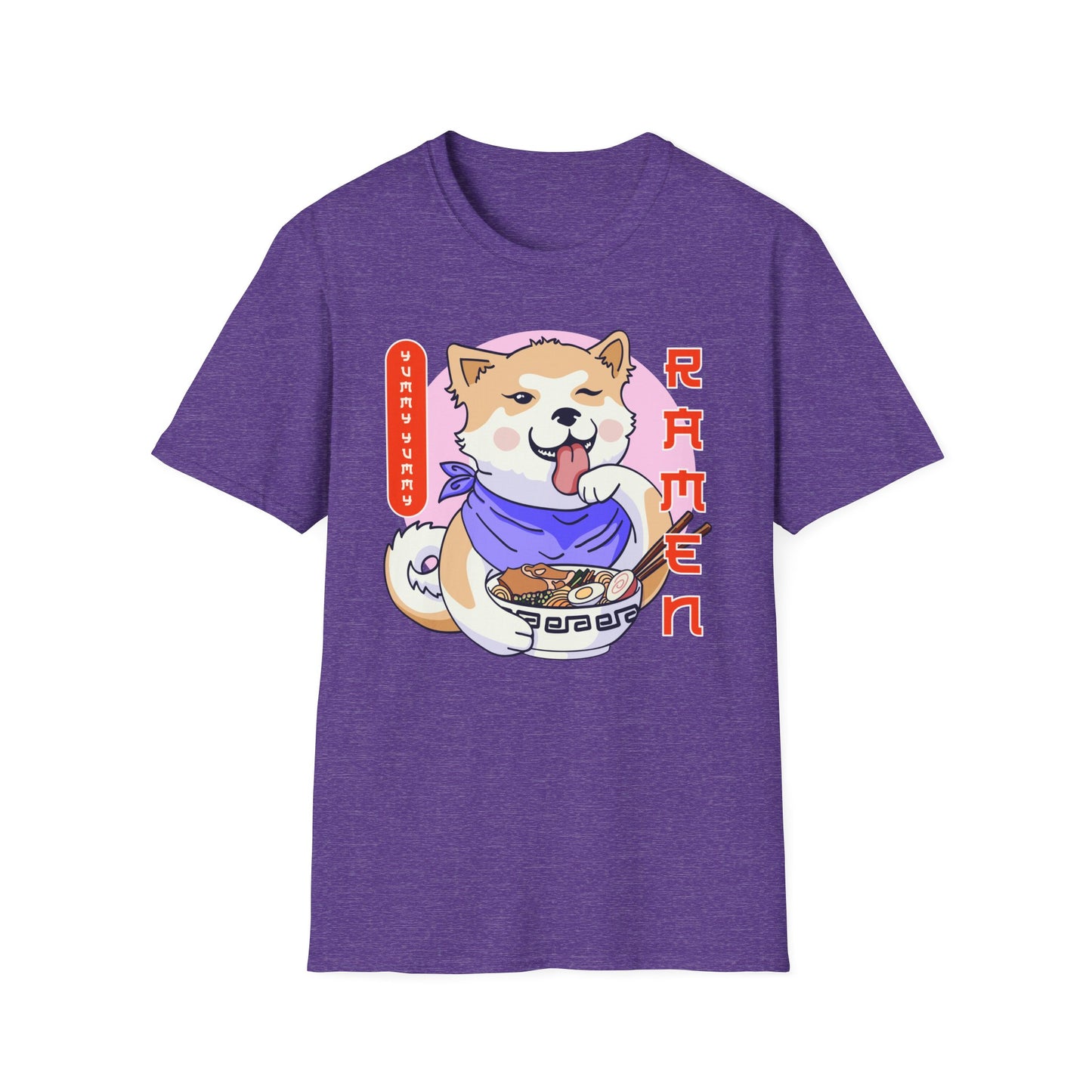 Shiba Inu Ramen Japanese Funny Kawaii Shiba Dog Anime Gifts Unisex Softstyle T-Shirt