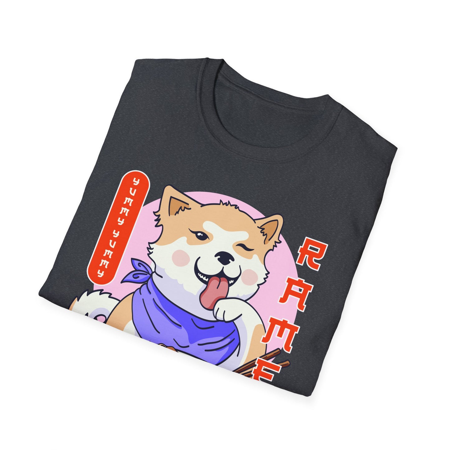 Shiba Inu Ramen Japanese Funny Kawaii Shiba Dog Anime Gifts Unisex Softstyle T-Shirt