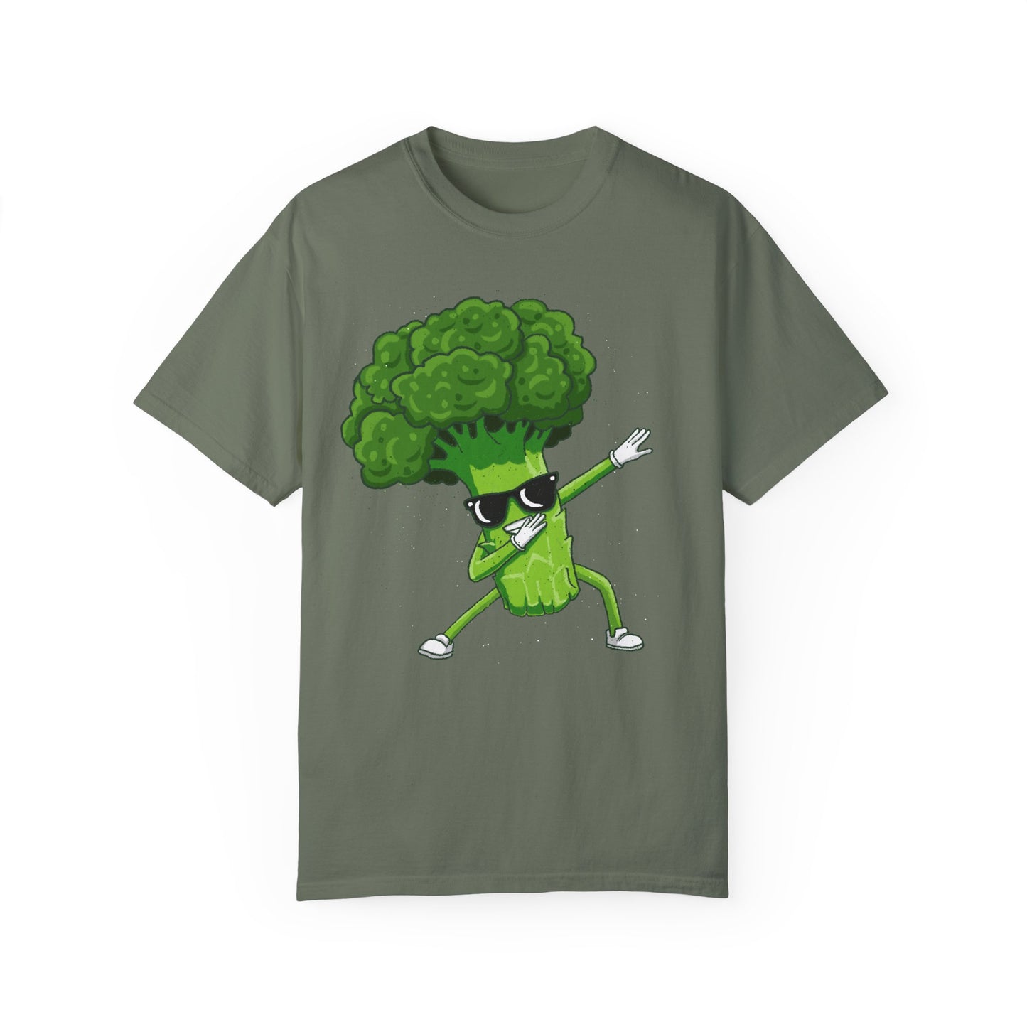 Cool Retro Broccoli Dabbing Wearing Sunglasses Unisex T-shirt - Fun Veggie Design for Foodies & Plant Lovers