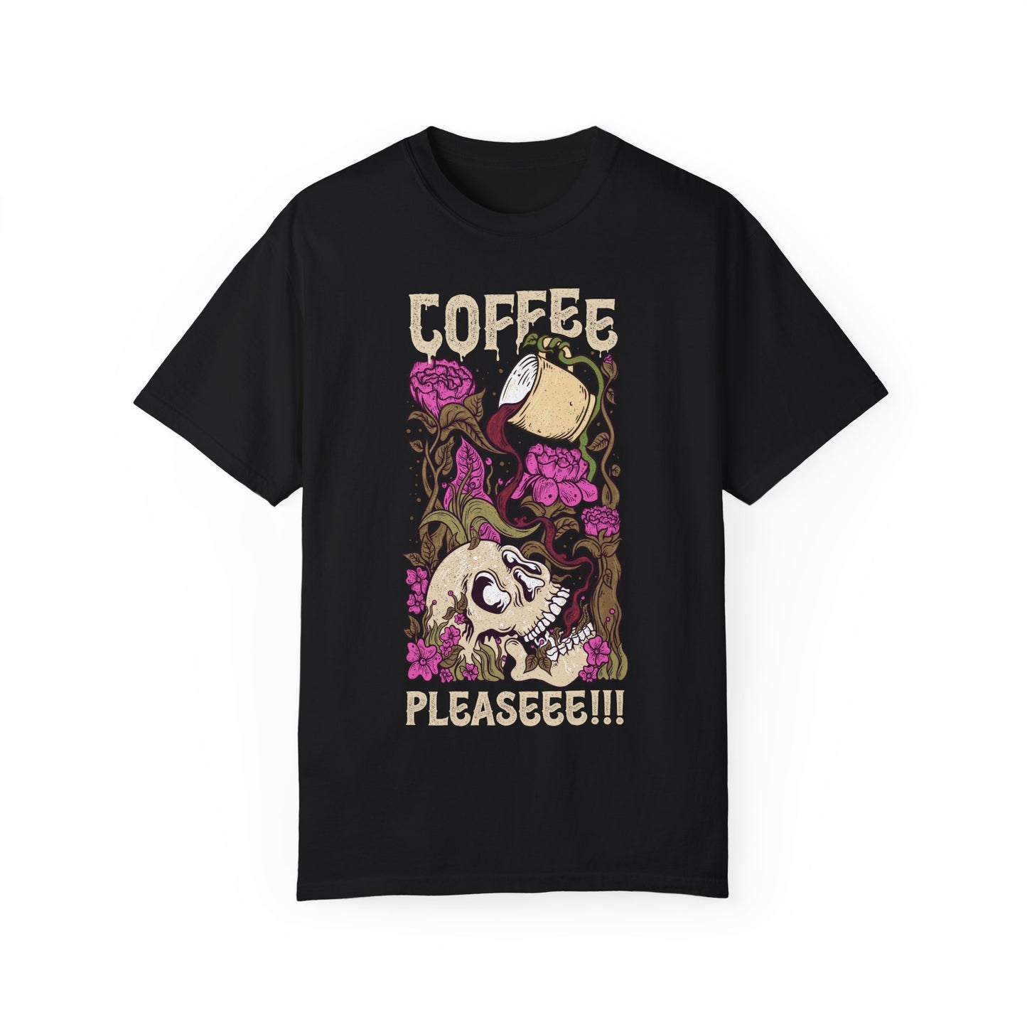 Coffee Please!!! Unisex Garment-Dyed T-shirt - Perfect for Coffee Lovers