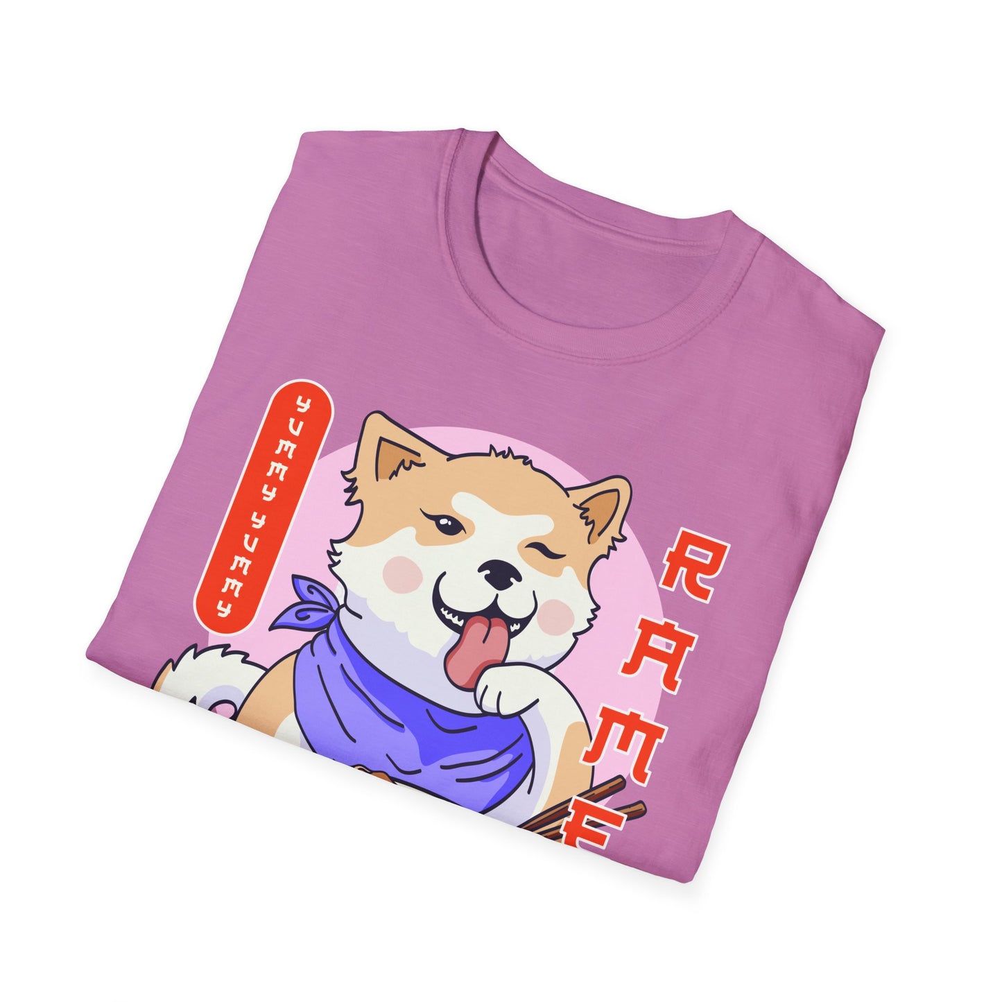 Shiba Inu Ramen Japanese Funny Kawaii Shiba Dog Anime Gifts Unisex Softstyle T-Shirt