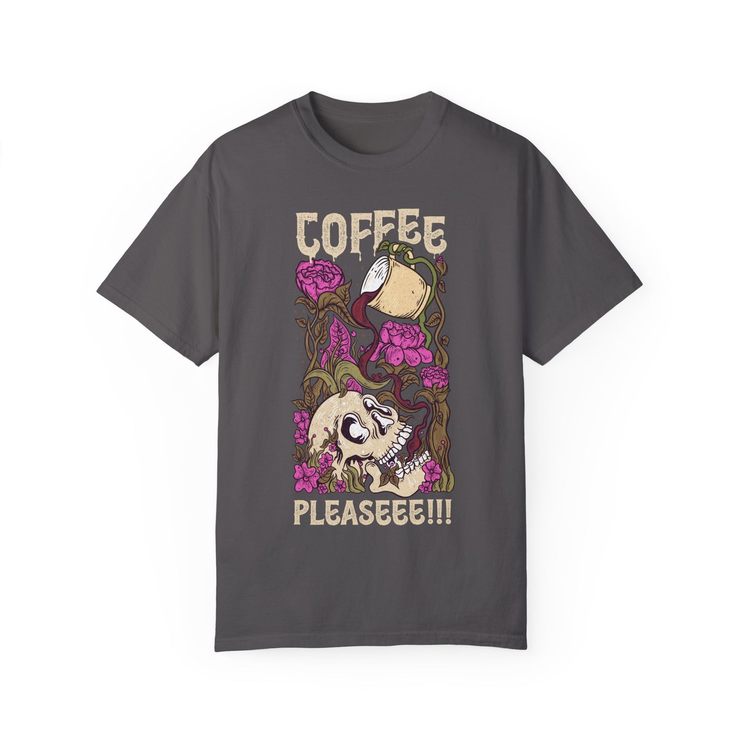 Coffee Please!!! Unisex Garment-Dyed T-shirt - Perfect for Coffee Lovers