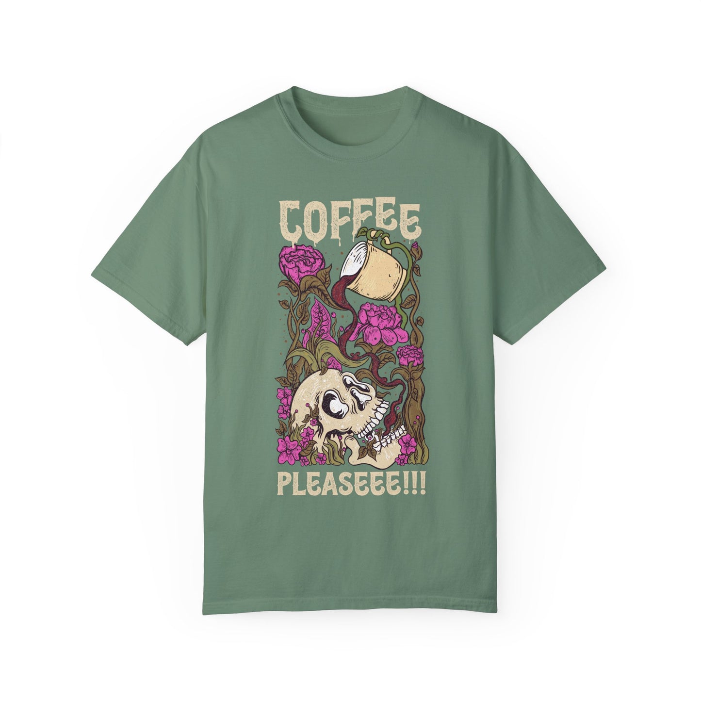 Coffee Please!!! Unisex Garment-Dyed T-shirt - Perfect for Coffee Lovers