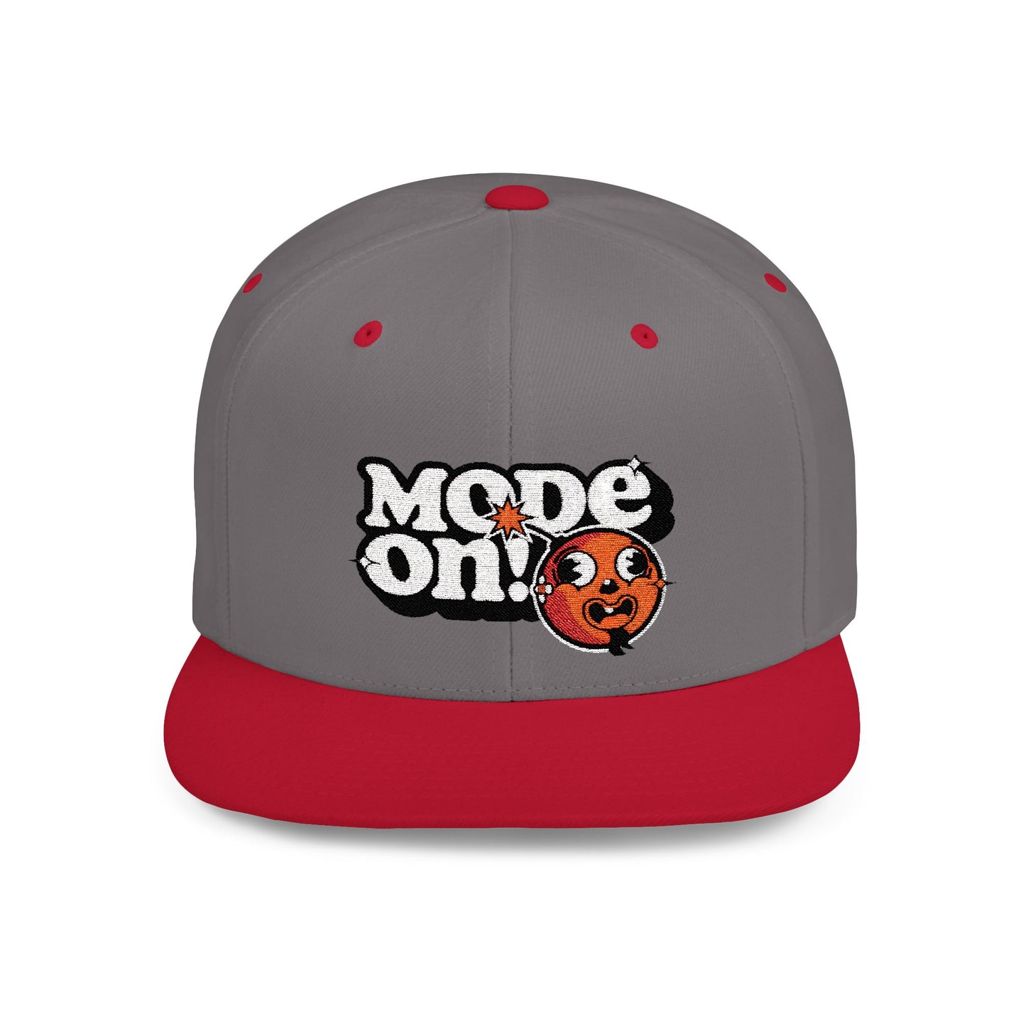 Playful Flat Bill Snapback Hat - "Mode On!"