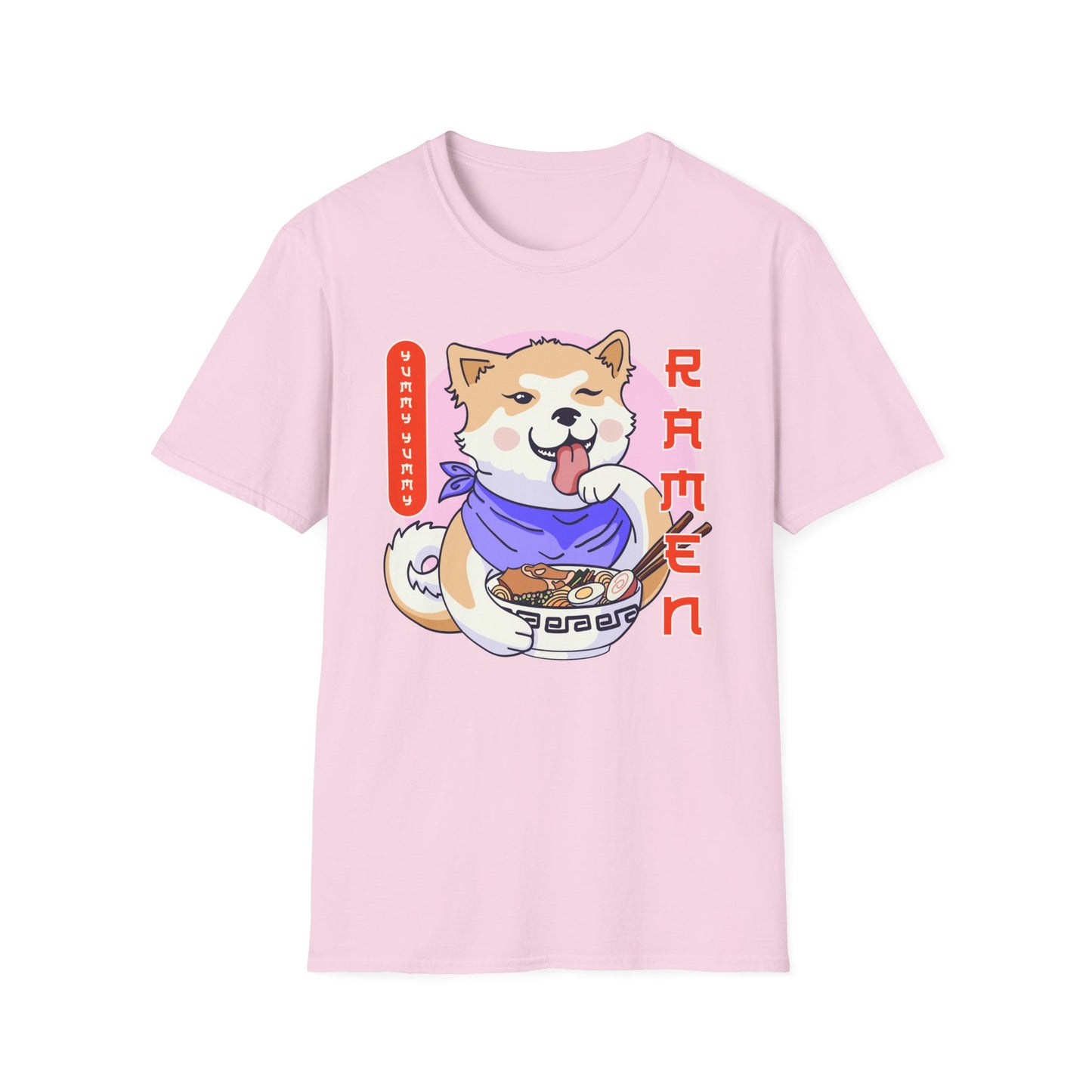 Shiba Inu Ramen Japanese Funny Kawaii Shiba Dog Anime Gifts Unisex Softstyle T-Shirt