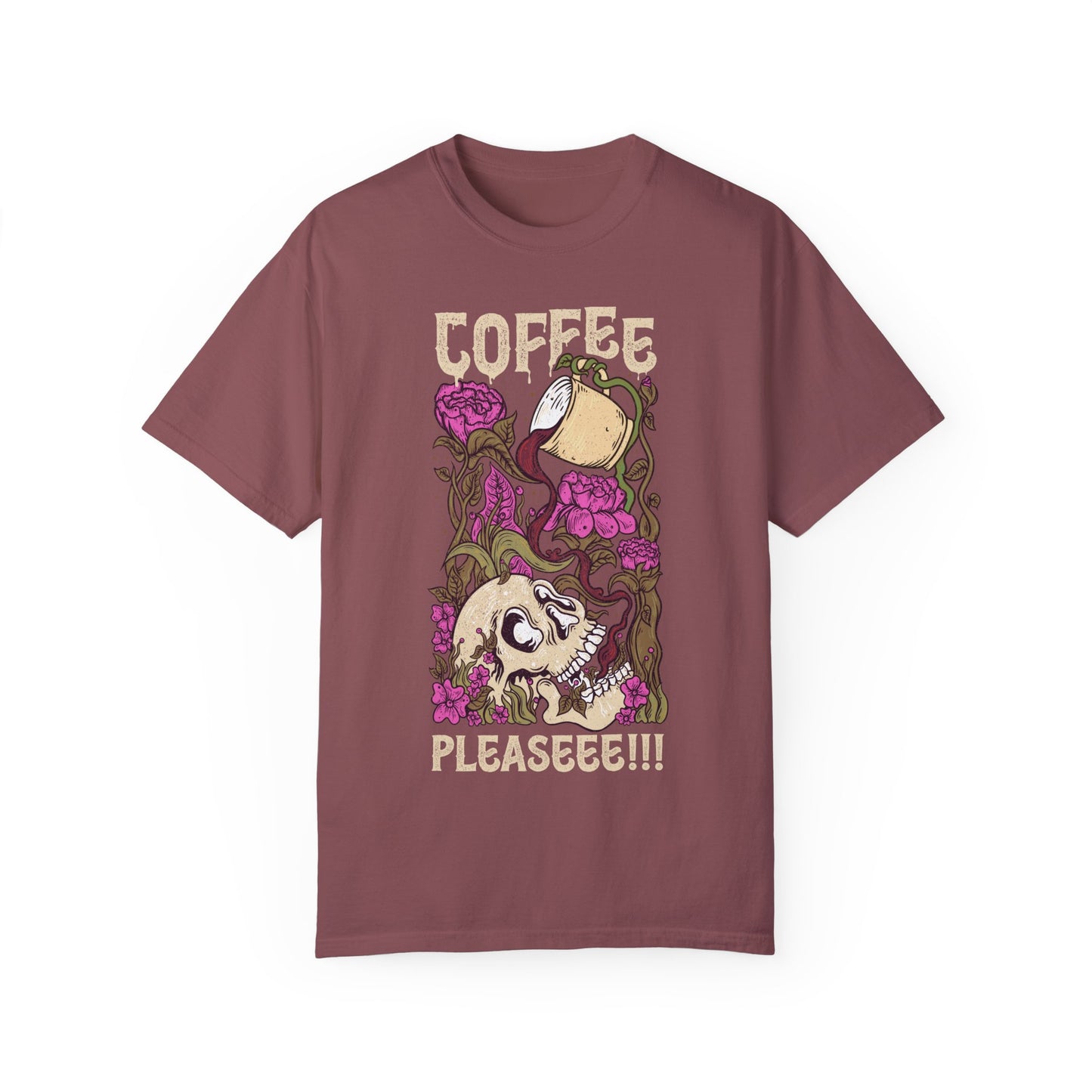 Coffee Please!!! Unisex Garment-Dyed T-shirt - Perfect for Coffee Lovers