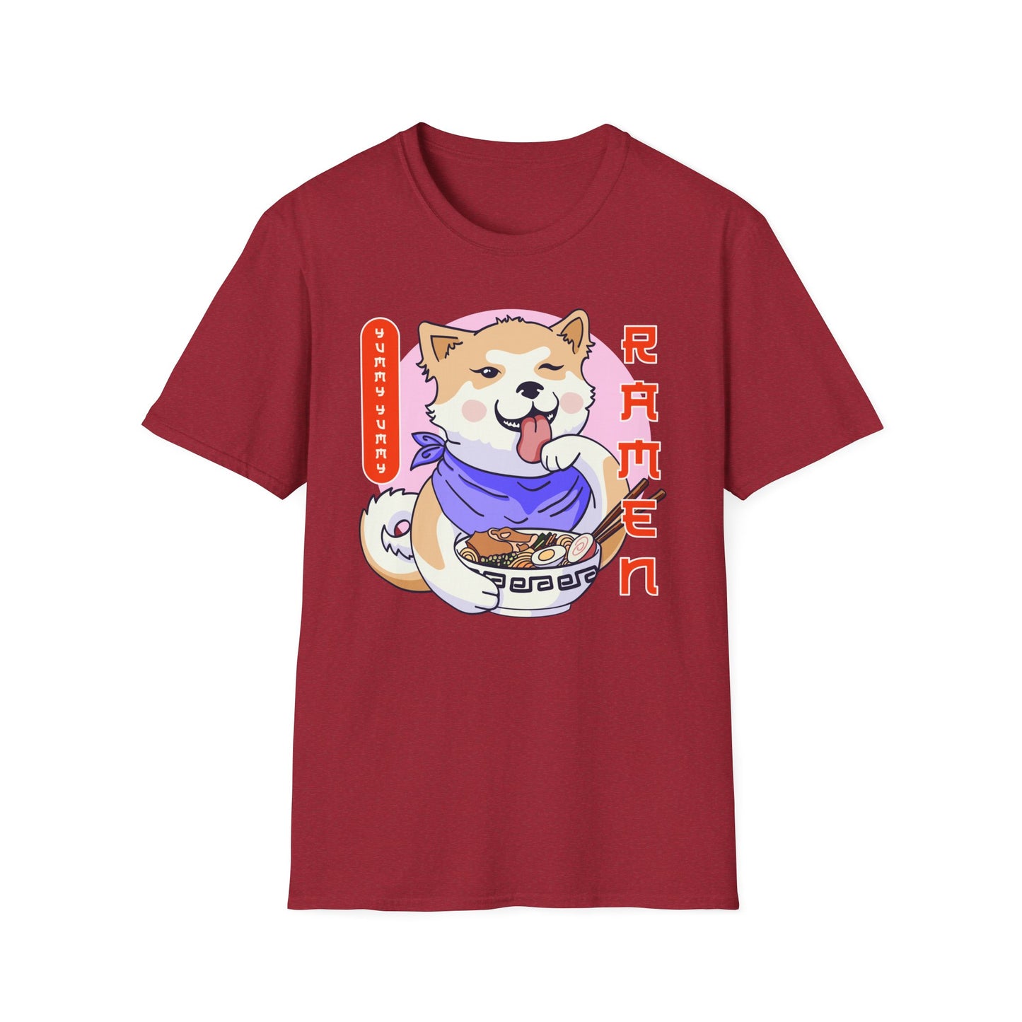 Shiba Inu Ramen Japanese Funny Kawaii Shiba Dog Anime Gifts Unisex Softstyle T-Shirt