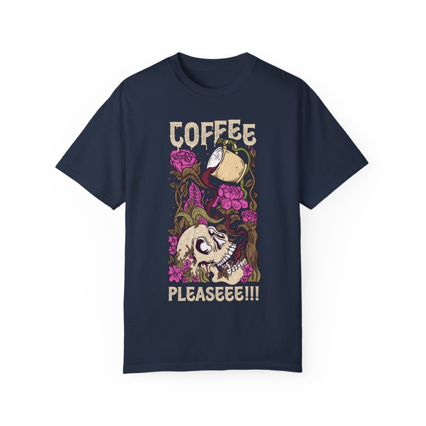 Coffee Please!!! Unisex Garment-Dyed T-shirt - Perfect for Coffee Lovers