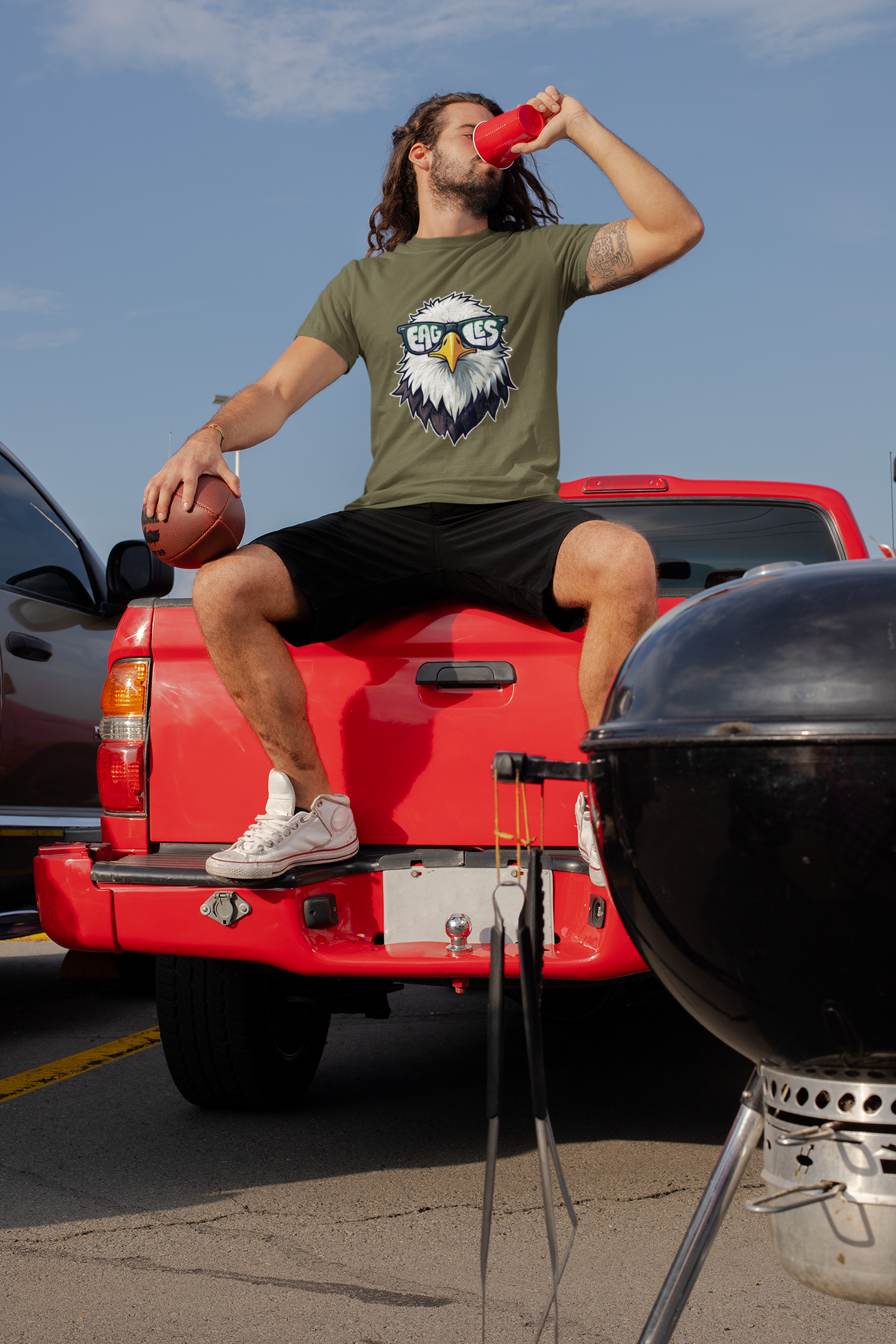 Cool Face Eagles with Sunglasses Vintage Eagles Flying Bird