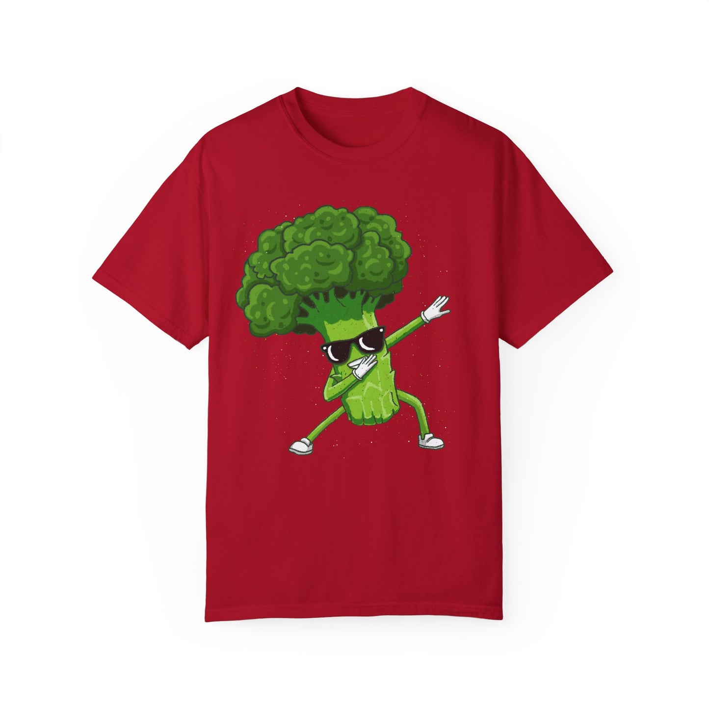 Cool Retro Broccoli Dabbing Wearing Sunglasses Unisex T-shirt - Fun Veggie Design for Foodies & Plant Lovers