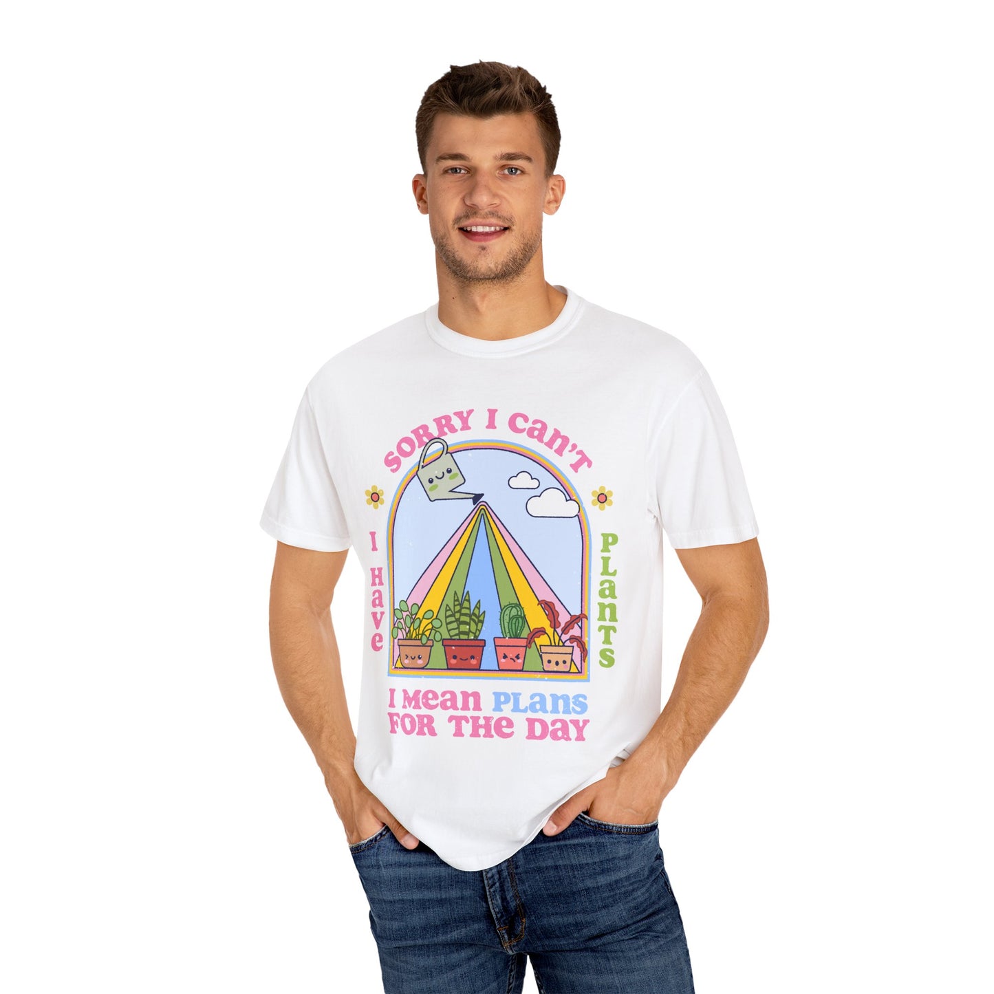 Funny Plant Lover T-Shirt - Sorry I Can't, I Have Plans for the Day, Sorry I Can't I Have Plants I Mean Plans for the Day Kawaii T-Shirt