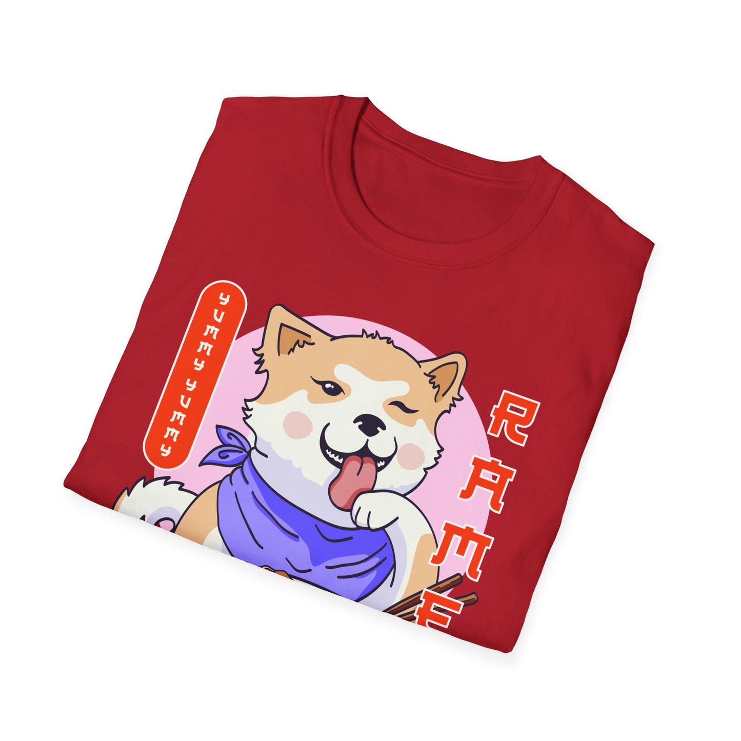 Shiba Inu Ramen Japanese Funny Kawaii Shiba Dog Anime Gifts Unisex Softstyle T-Shirt