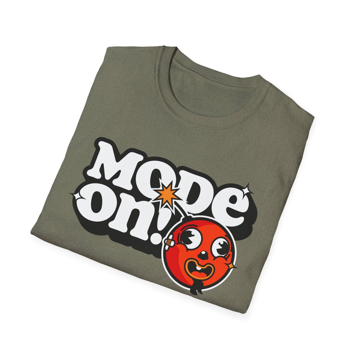 Funny Mode On Tee Featuring a Nice Lettering and a Crazy Bomb illustration Gifts Unisex Softstyle T-Shirt