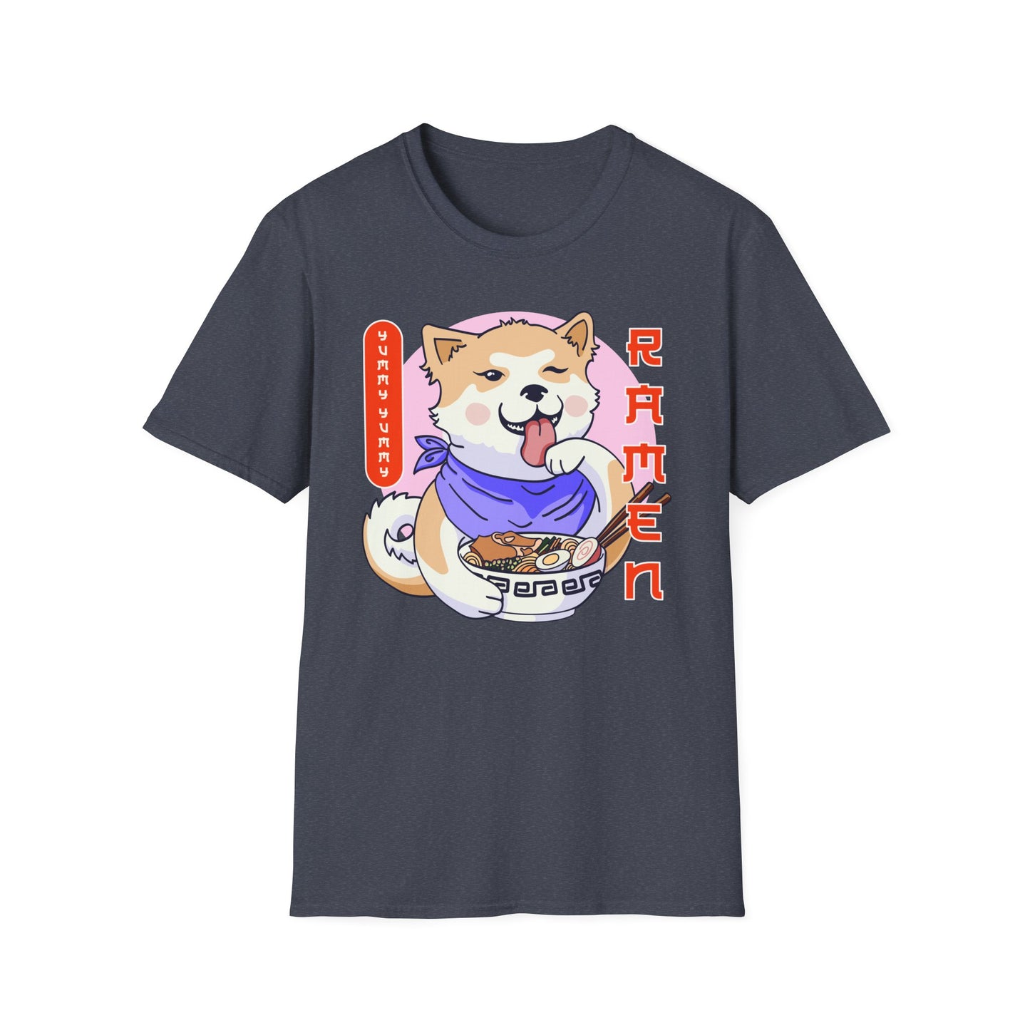 Shiba Inu Ramen Japanese Funny Kawaii Shiba Dog Anime Gifts Unisex Softstyle T-Shirt