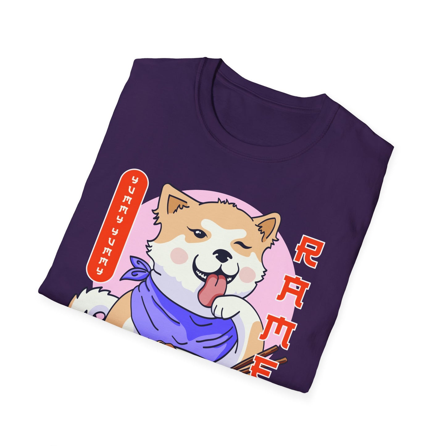 Shiba Inu Ramen Japanese Funny Kawaii Shiba Dog Anime Gifts Unisex Softstyle T-Shirt