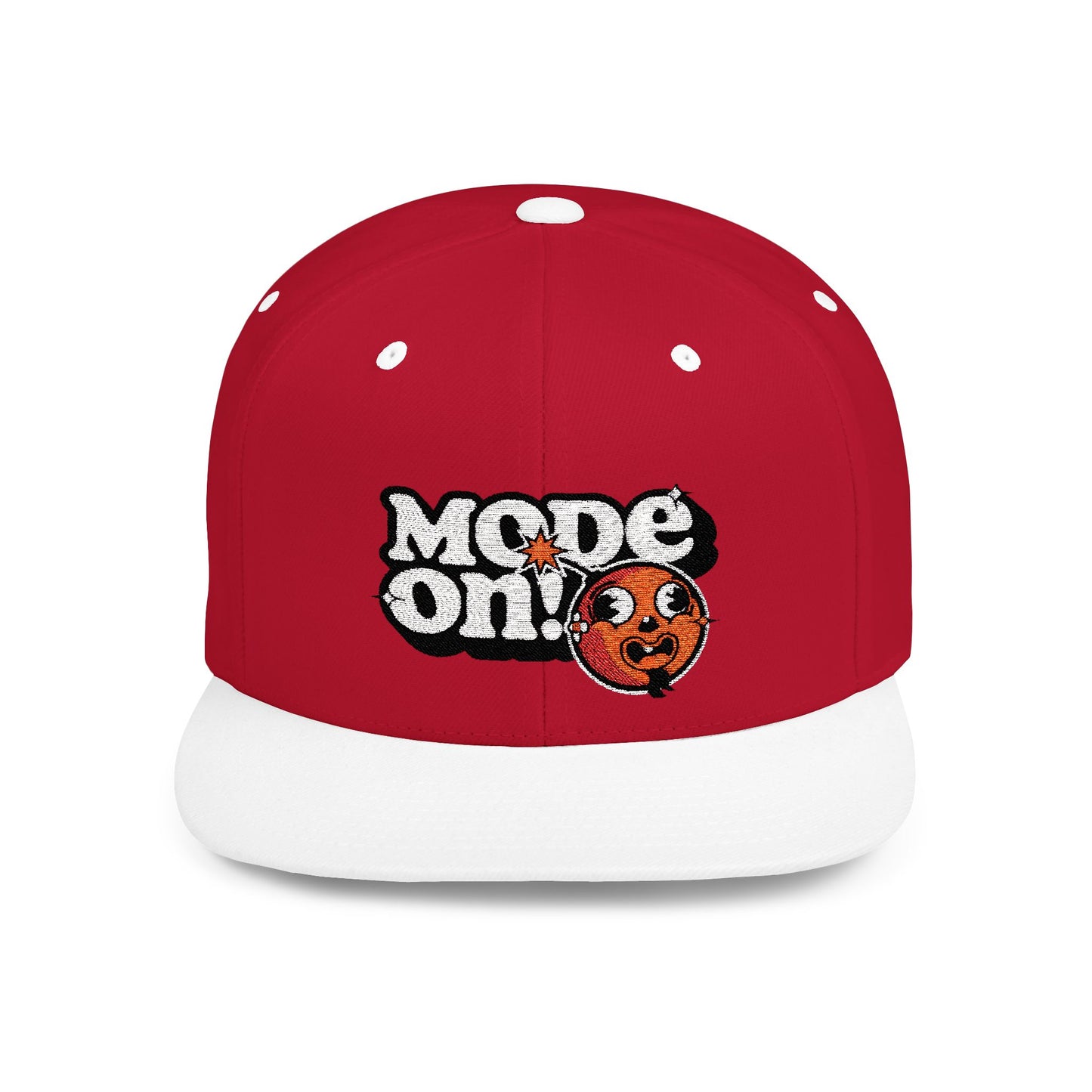 Playful Flat Bill Snapback Hat - "Mode On!"