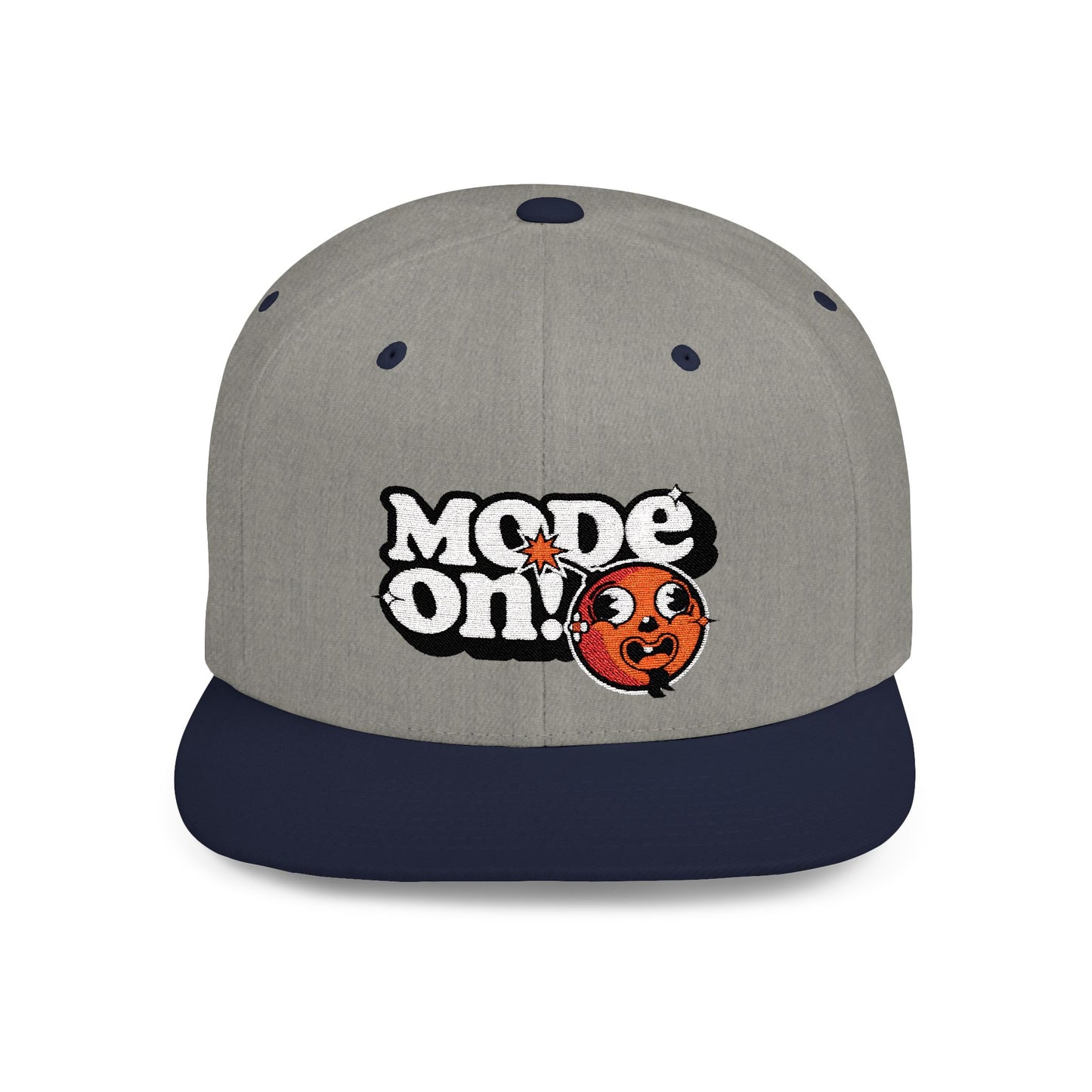 Playful Flat Bill Snapback Hat - "Mode On!"
