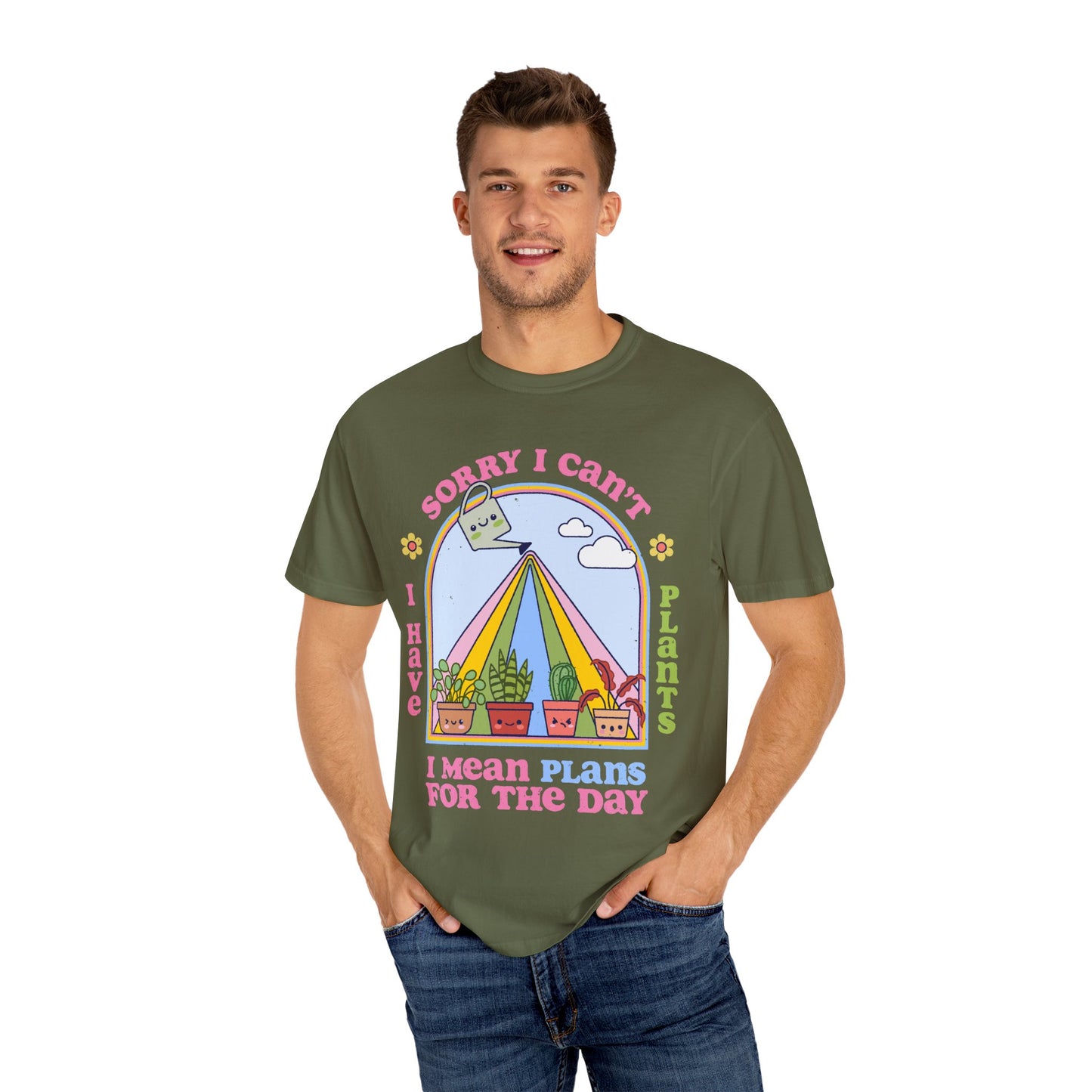 Funny Plant Lover T-Shirt - Sorry I Can't, I Have Plans for the Day, Sorry I Can't I Have Plants I Mean Plans for the Day Kawaii T-Shirt