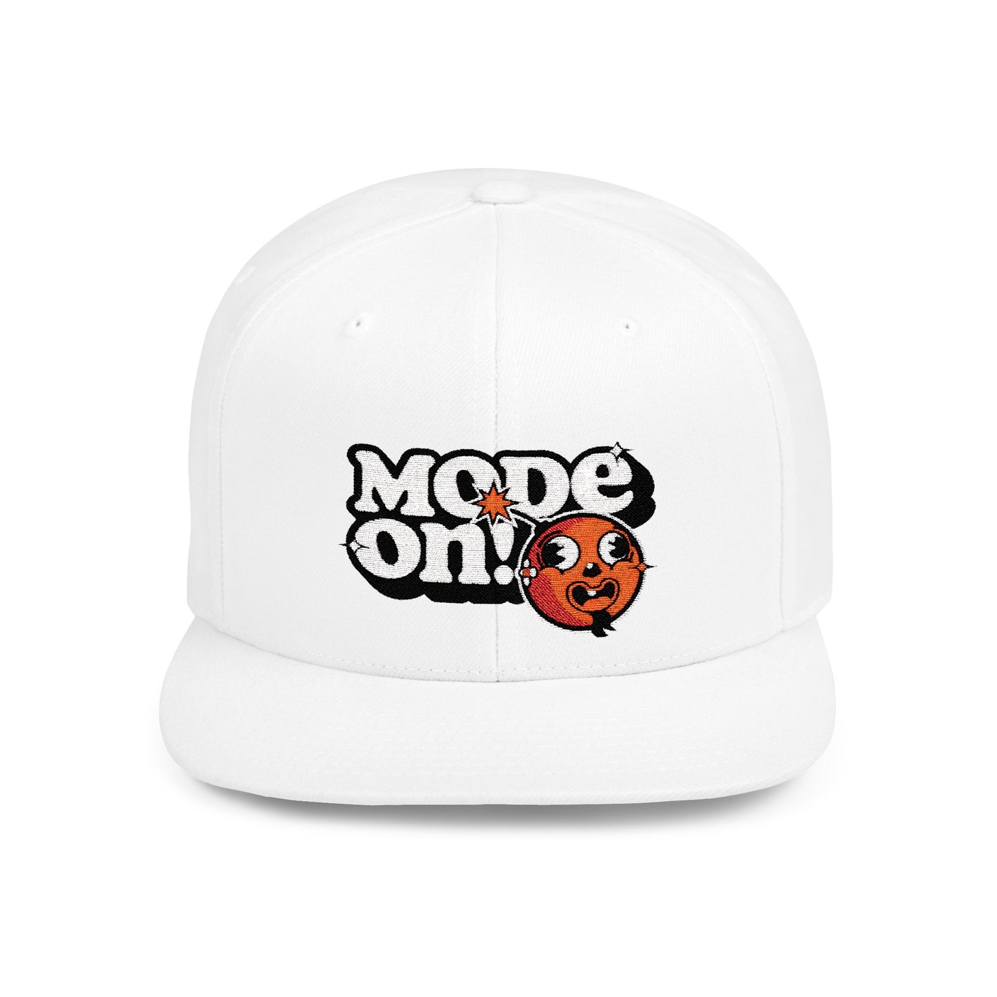 Playful Flat Bill Snapback Hat - "Mode On!"