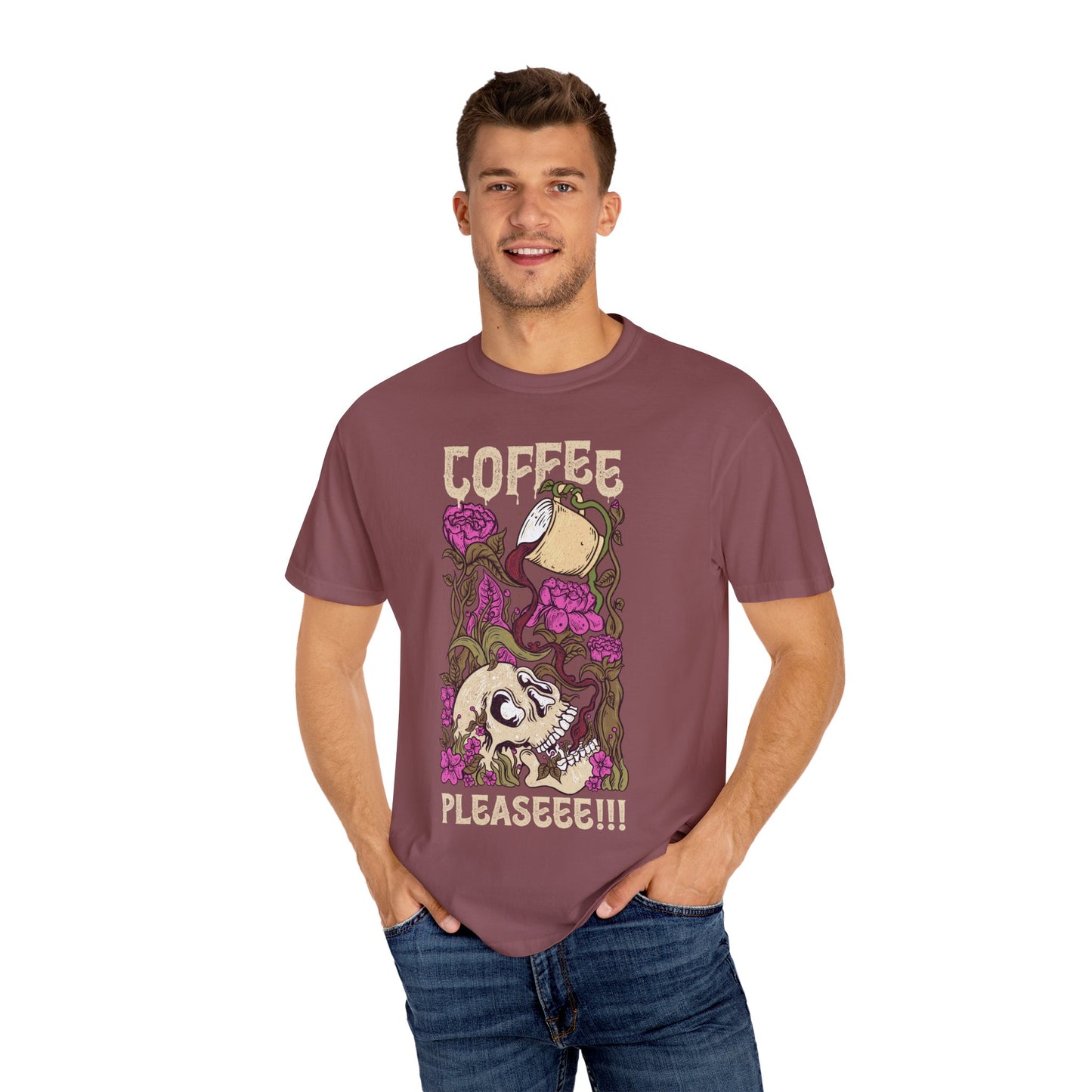 Coffee Please!!! Unisex Garment-Dyed T-shirt - Perfect for Coffee Lovers