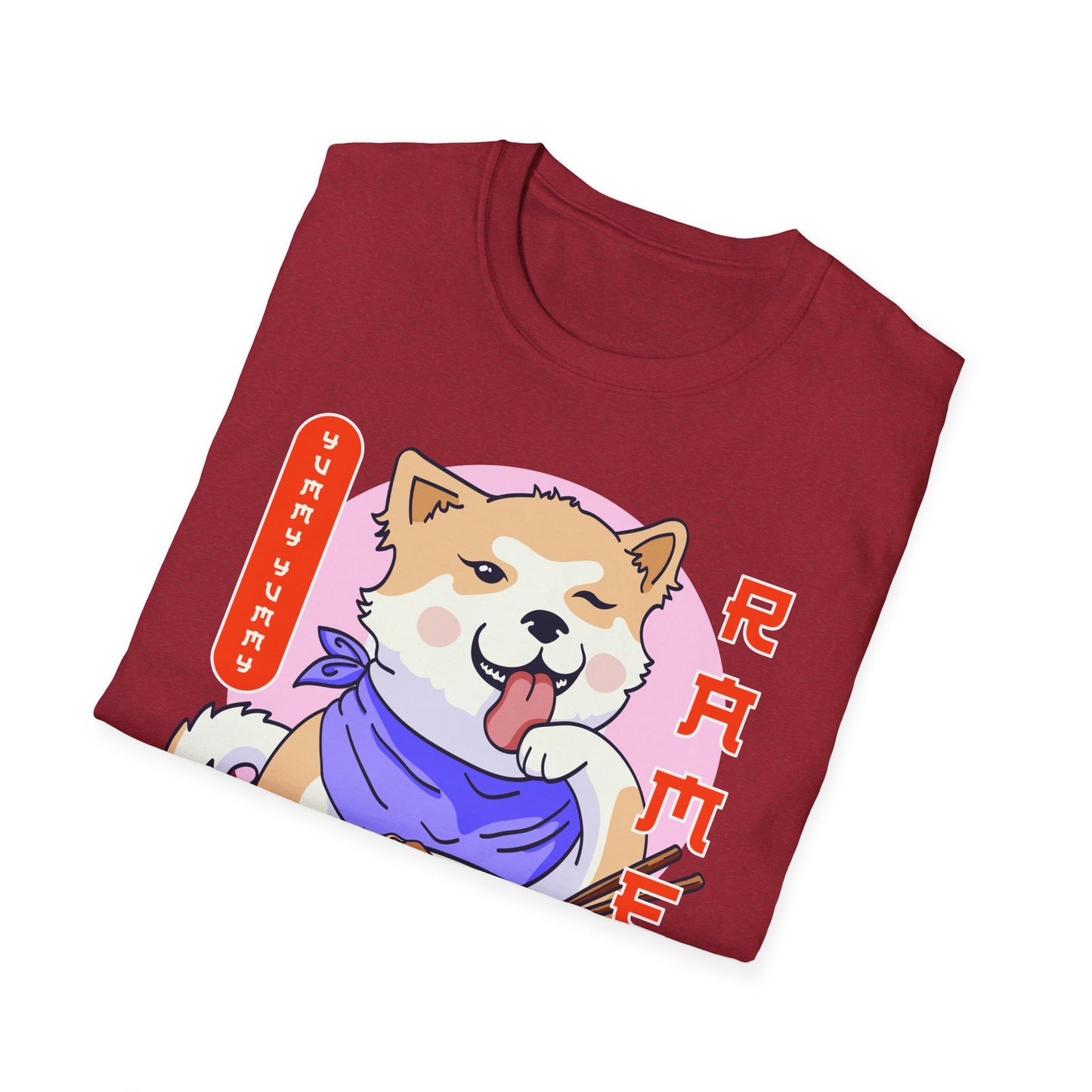 Shiba Inu Ramen Japanese Funny Kawaii Shiba Dog Anime Gifts Unisex Softstyle T-Shirt