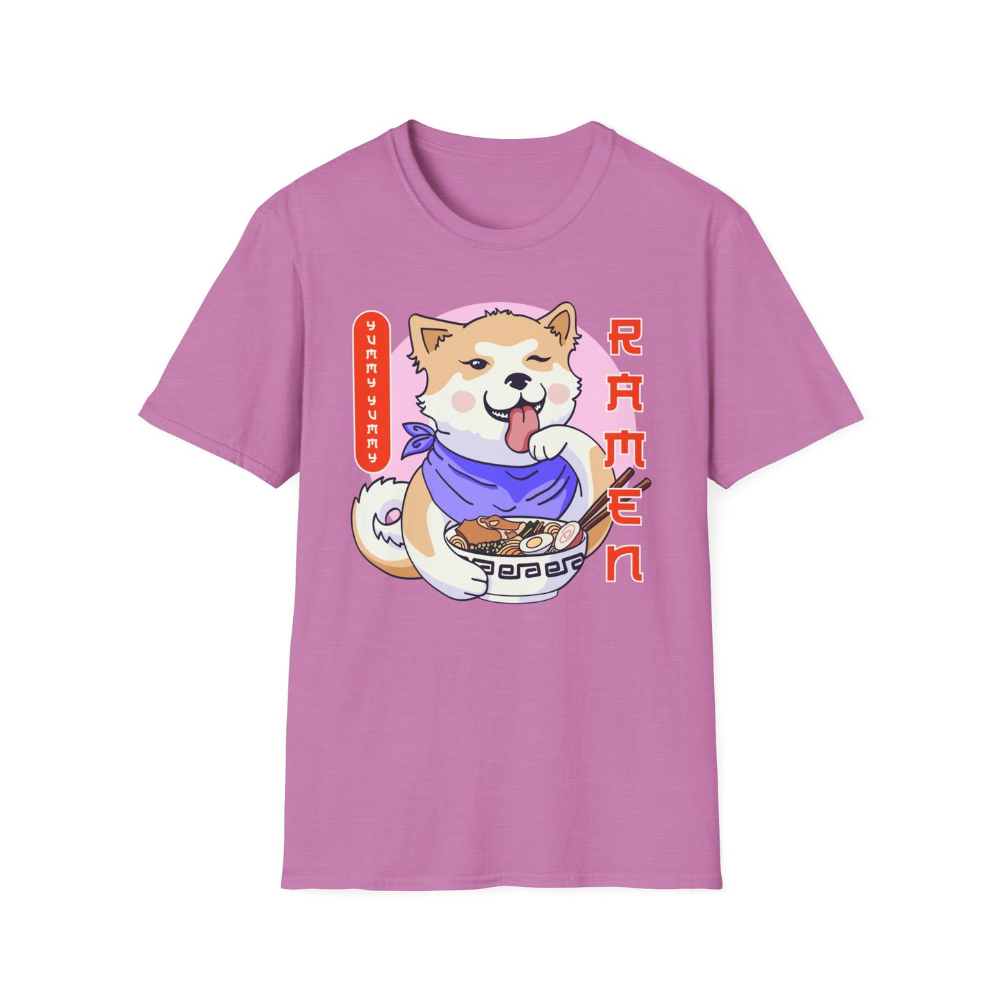 Shiba Inu Ramen Japanese Funny Kawaii Shiba Dog Anime Gifts Unisex Softstyle T-Shirt