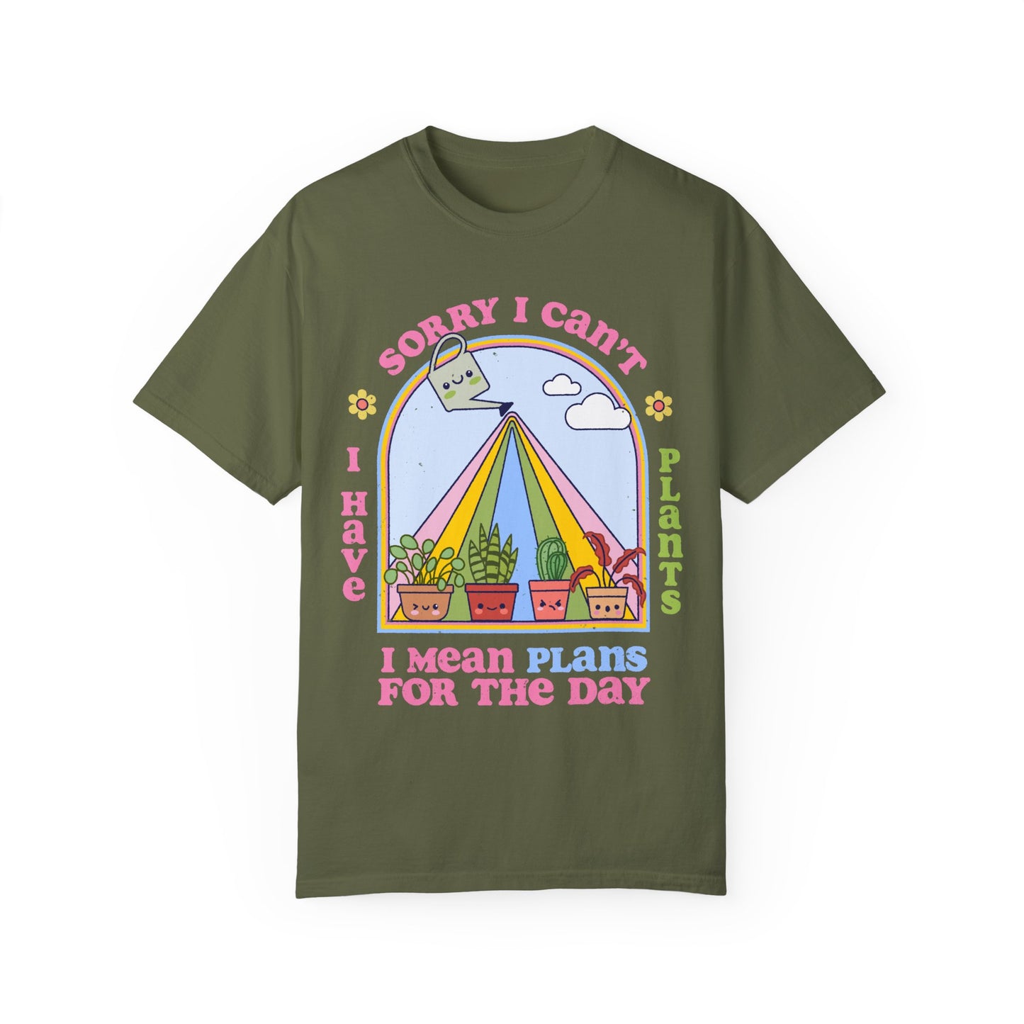 Funny Plant Lover T-Shirt - Sorry I Can't, I Have Plans for the Day, Sorry I Can't I Have Plants I Mean Plans for the Day Kawaii T-Shirt