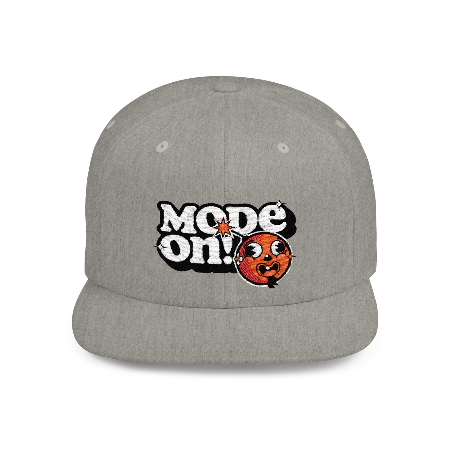 Playful Flat Bill Snapback Hat - "Mode On!"