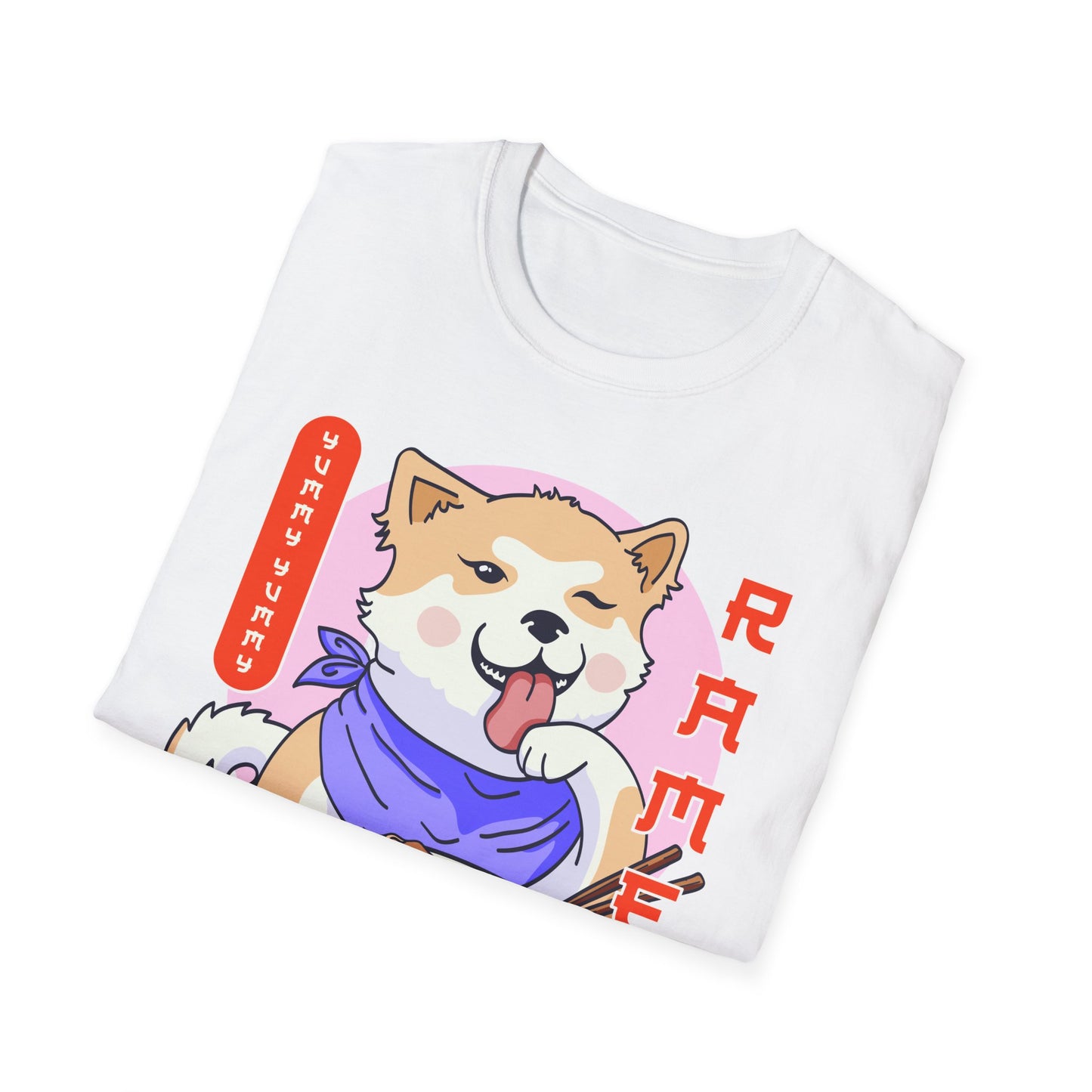Shiba Inu Ramen Japanese Funny Kawaii Shiba Dog Anime Gifts Unisex Softstyle T-Shirt