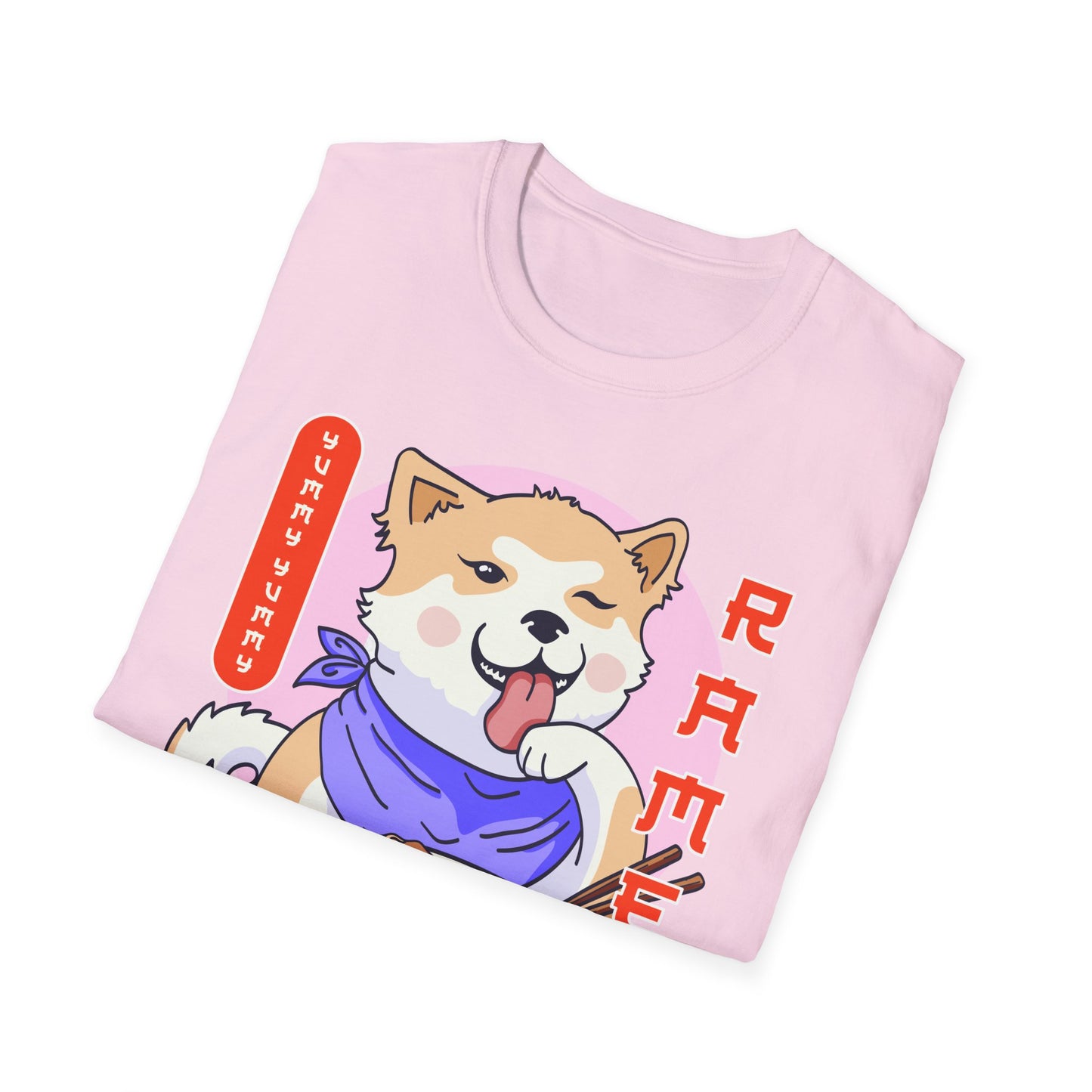 Shiba Inu Ramen Japanese Funny Kawaii Shiba Dog Anime Gifts Unisex Softstyle T-Shirt