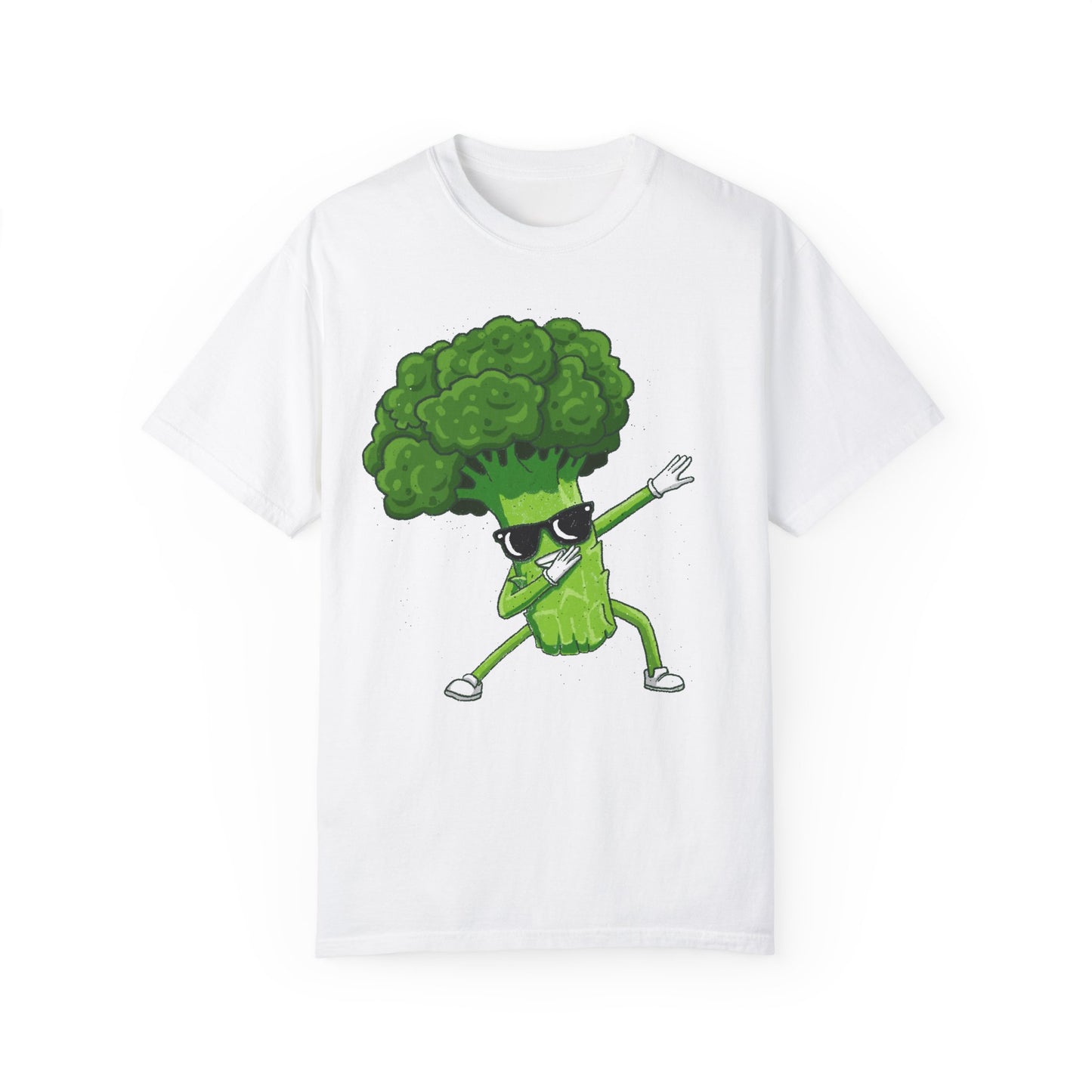 Cool Retro Broccoli Dabbing Wearing Sunglasses Unisex T-shirt - Fun Veggie Design for Foodies & Plant Lovers