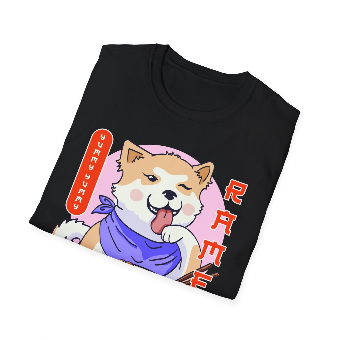 Shiba Inu Ramen Japanese Funny Kawaii Shiba Dog Anime Gifts Unisex Softstyle T-Shirt