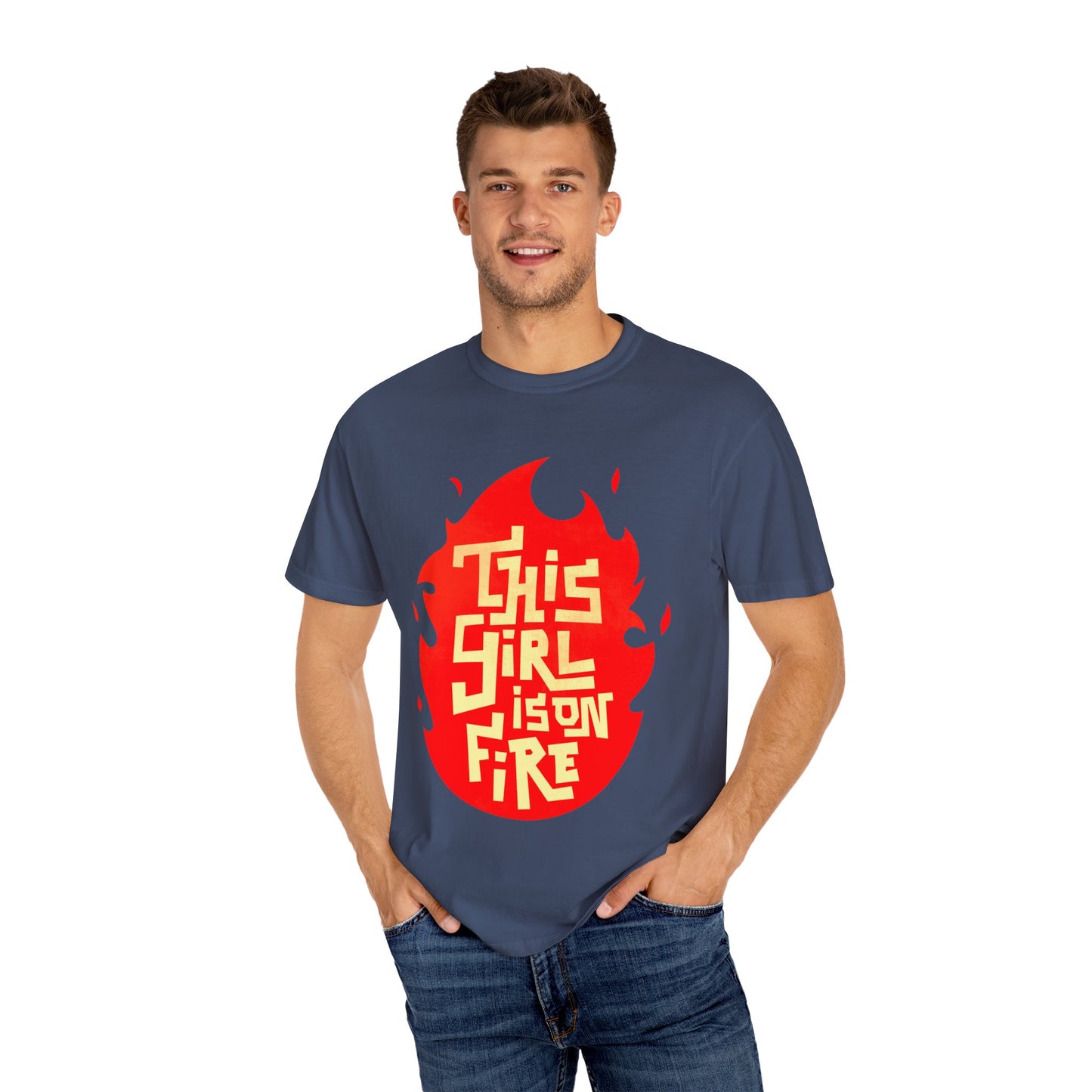 'This Girl Is on Fire' Graphic Tee - Emancipation Women Power - Go Girls - Unisex Garment-Dyed T-Shirt
