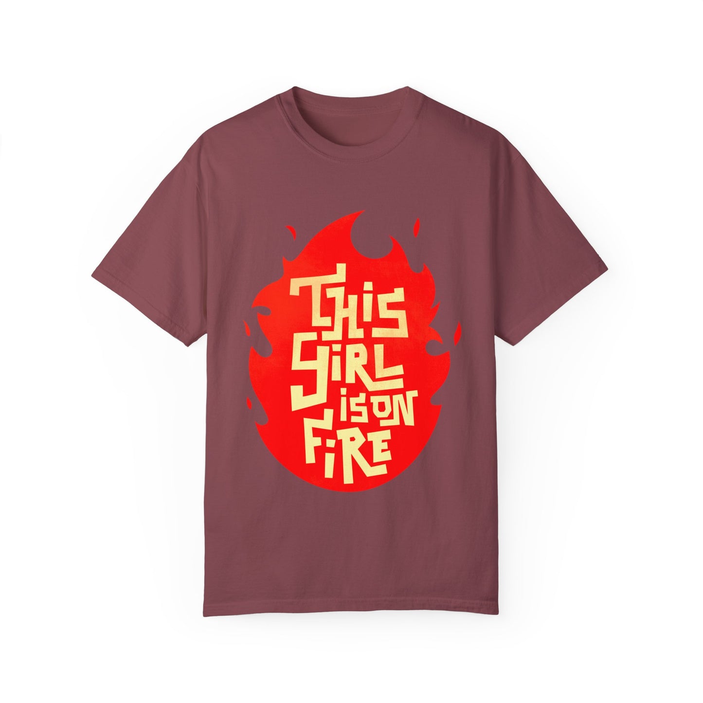 'This Girl Is on Fire' Graphic Tee - Emancipation Women Power - Go Girls - Unisex Garment-Dyed T-Shirt