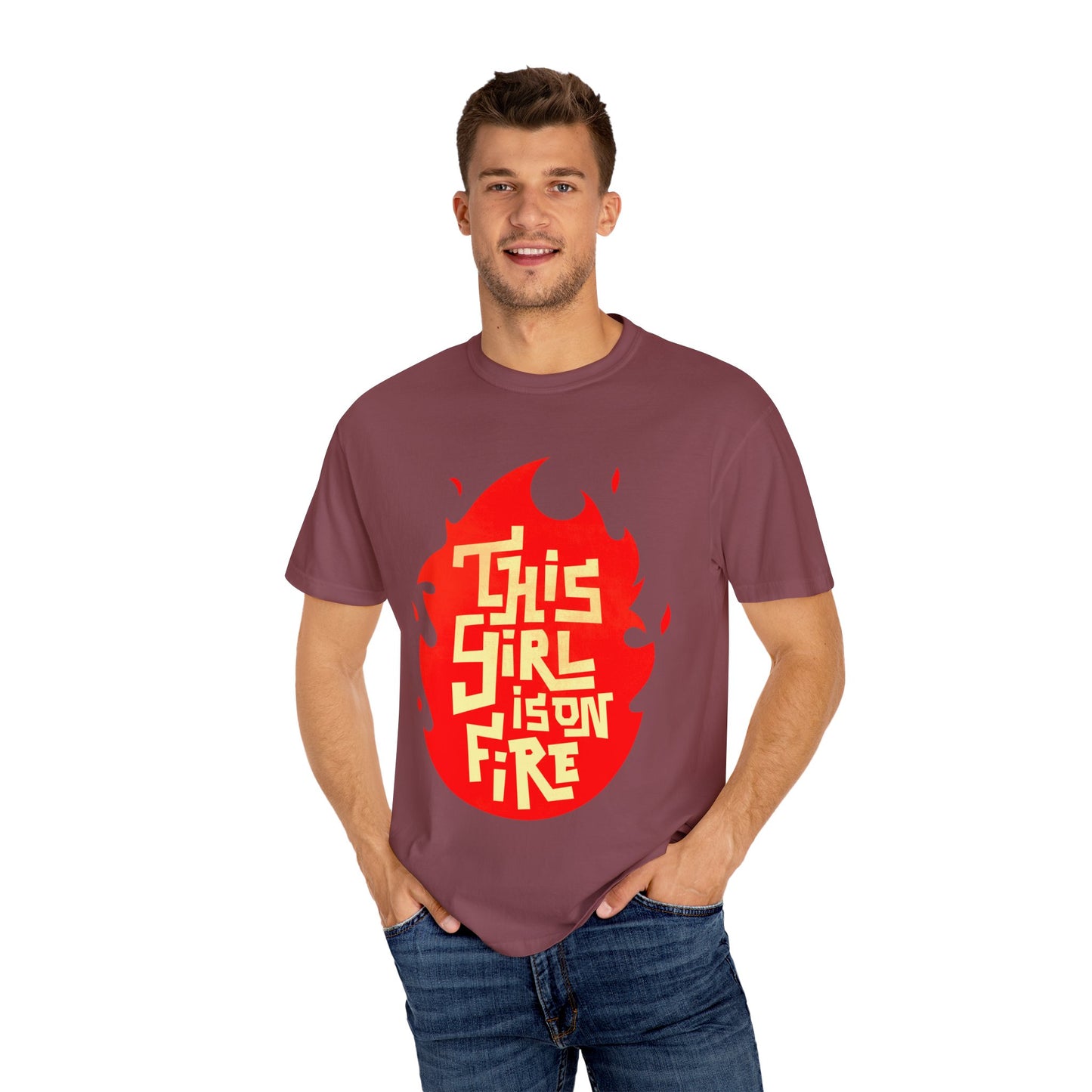 'This Girl Is on Fire' Graphic Tee - Emancipation Women Power - Go Girls - Unisex Garment-Dyed T-Shirt