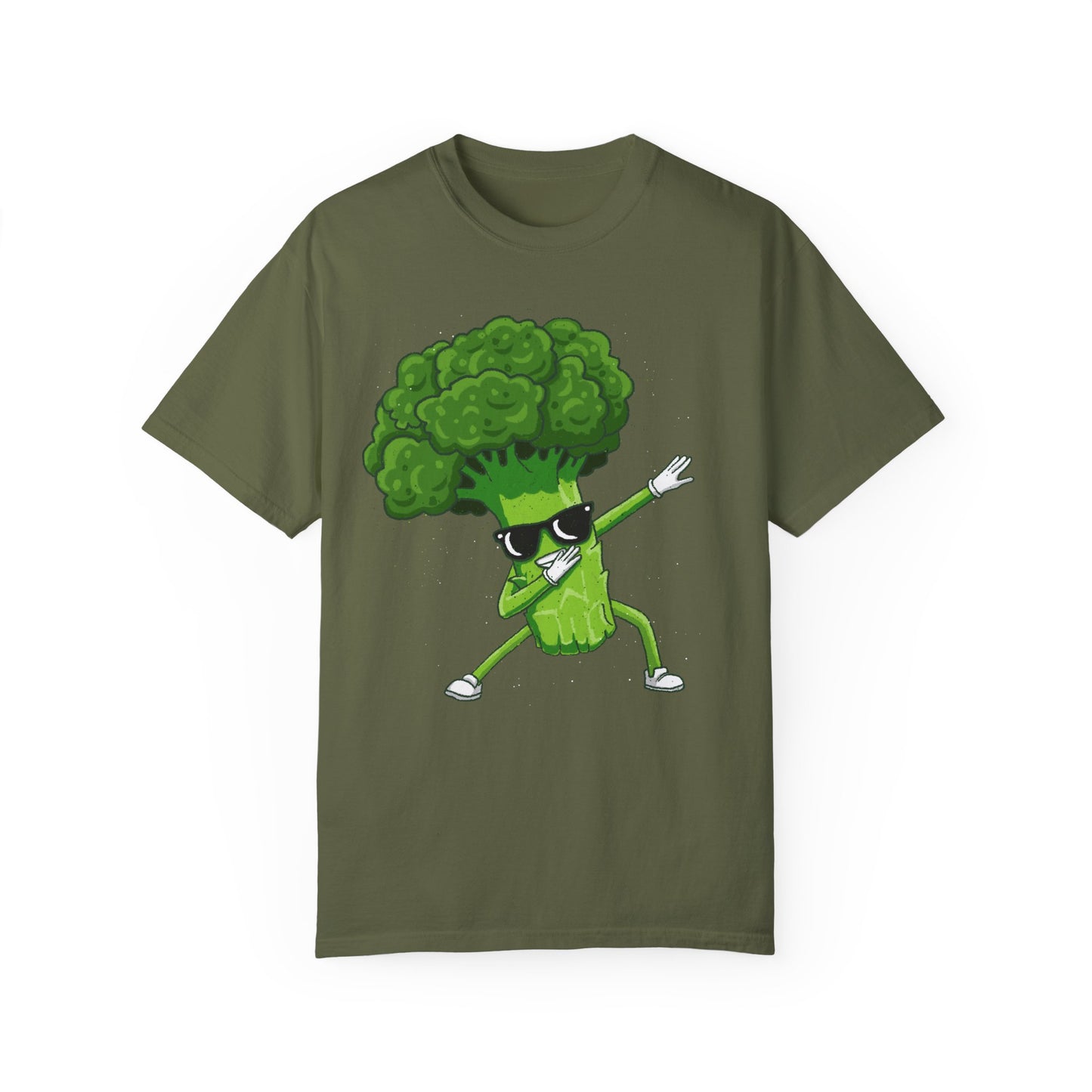 Cool Retro Broccoli Dabbing Wearing Sunglasses Unisex T-shirt - Fun Veggie Design for Foodies & Plant Lovers