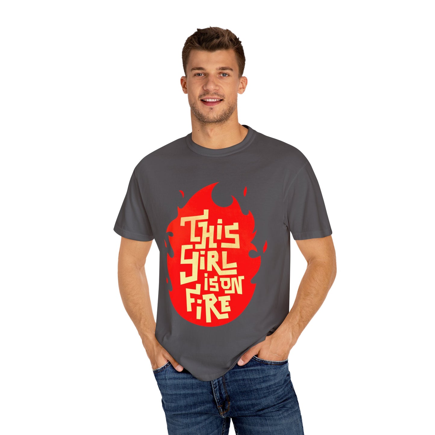'This Girl Is on Fire' Graphic Tee - Emancipation Women Power - Go Girls - Unisex Garment-Dyed T-Shirt