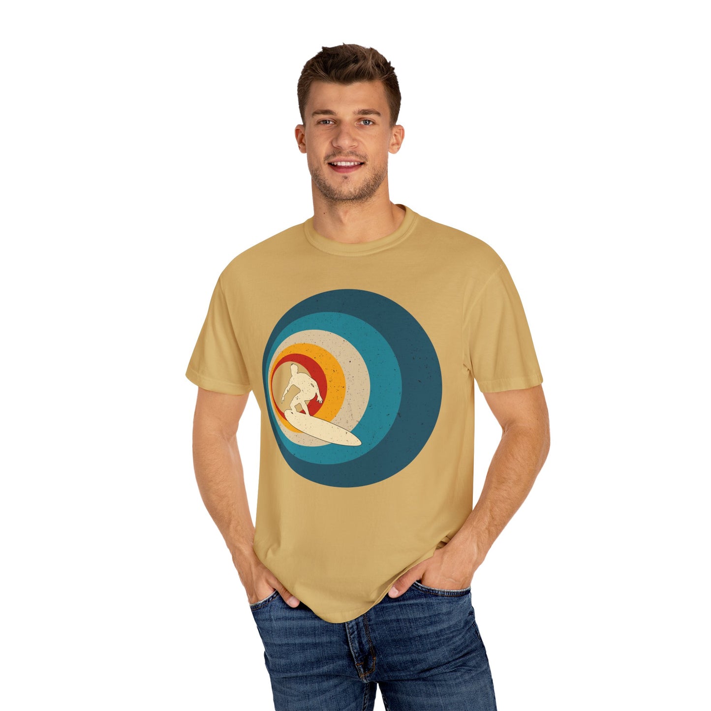 Surfer Vintage Wave Retro Surfing Surf Beach Retro Surf Vibe Unisex Garment-Dyed T-Shirt