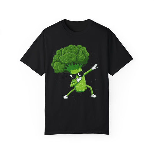 Cool Retro Broccoli Dabbing Wearing Sunglasses Unisex T-shirt - Fun Veggie Design for Foodies & Plant Lovers