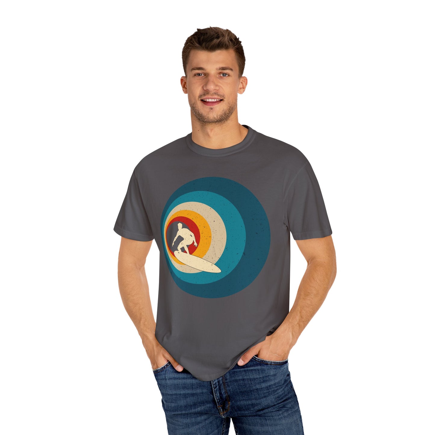 Surfer Vintage Wave Retro Surfing Surf Beach Retro Surf Vibe Unisex Garment-Dyed T-Shirt
