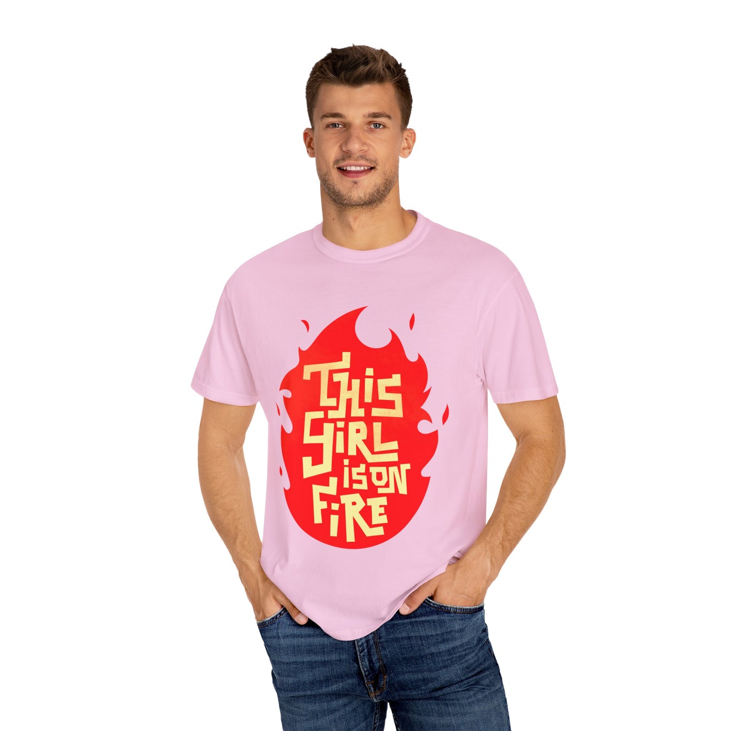 'This Girl Is on Fire' Graphic Tee - Emancipation Women Power - Go Girls - Unisex Garment-Dyed T-Shirt