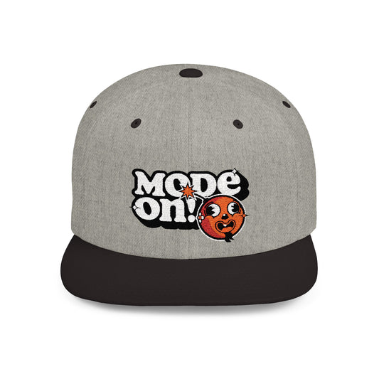 Playful Flat Bill Snapback Hat - "Mode On!"