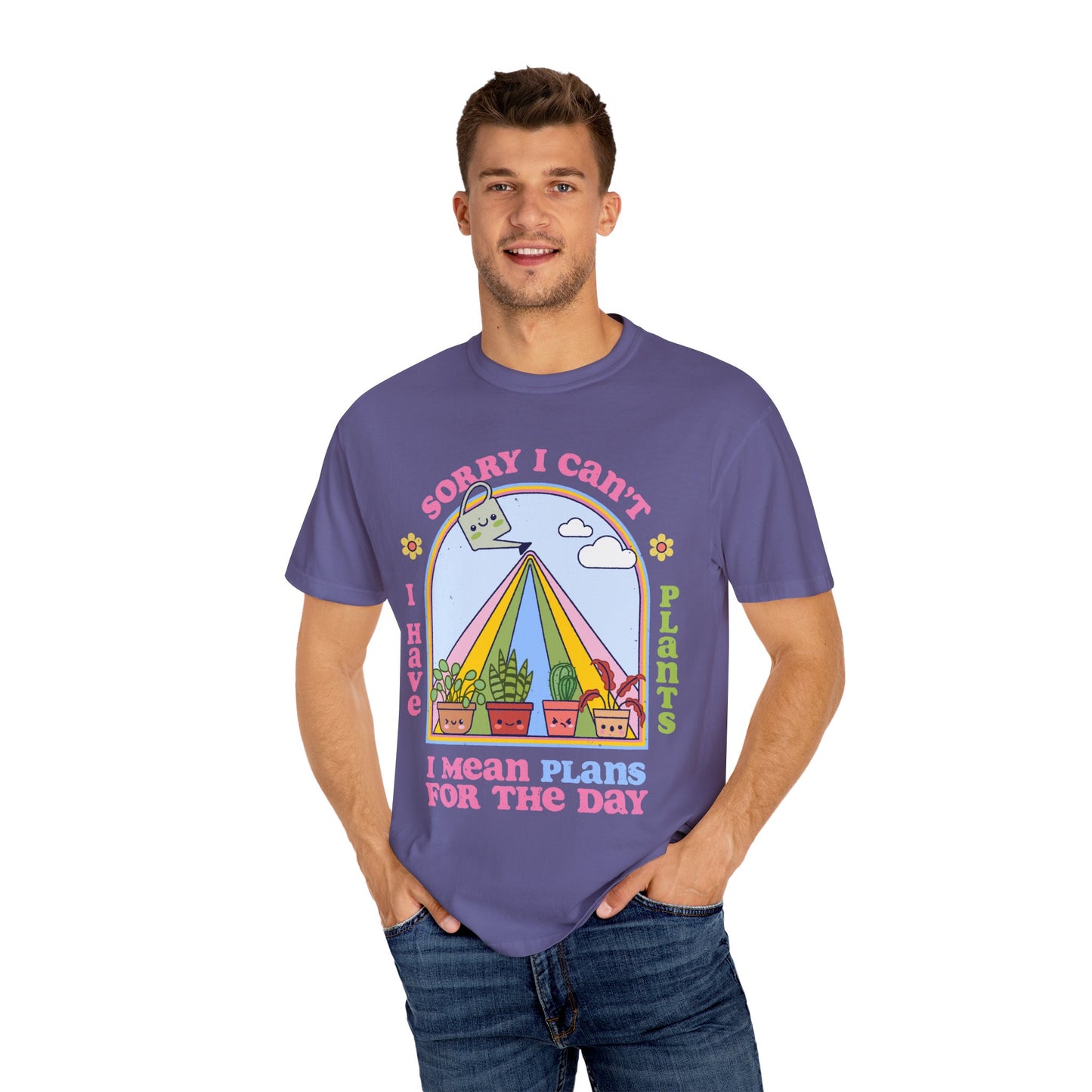 Funny Plant Lover T-Shirt - Sorry I Can't, I Have Plans for the Day, Sorry I Can't I Have Plants I Mean Plans for the Day Kawaii T-Shirt